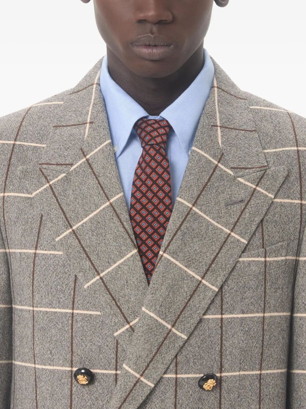 VALENTIE COTTON JACQUARD TIE WITH CHAMBER PATTERN AND VLOGO SIGNATURE DETAIL YEV194ZPH9XE (Valentino Garavani / ネクタイ ) | Valentino Garavani (ヴァレンティノ)(1)