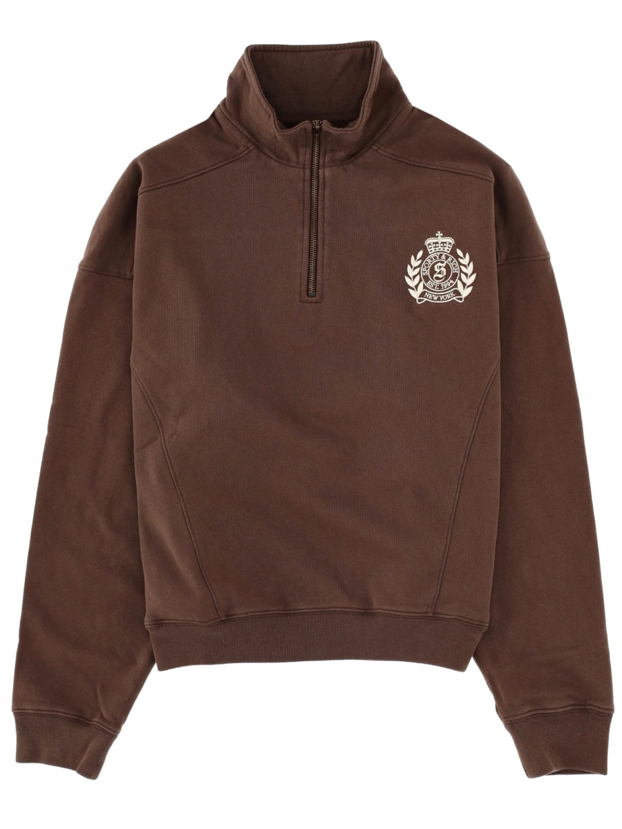 SWEATSHIRT WITH LOGO ST08165243BR03CHOCOLATE (Sporty & Rich / スウェット・フーディー ) | Sporty & Rich (スポーティアンドリッチ)