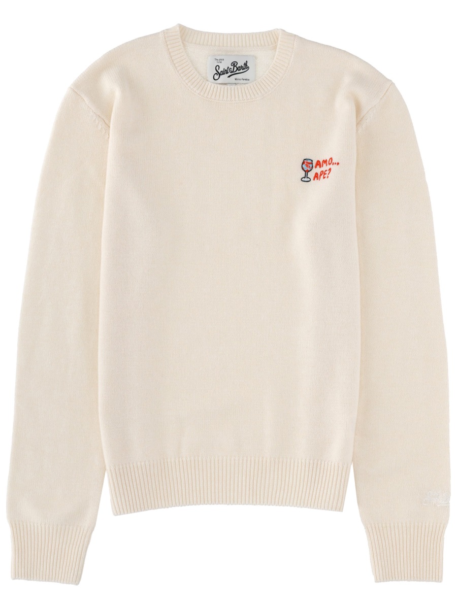 "NEW QUEEN" JERSEY WITH EMBROIDERY QUE003203948I10 (MC2 SAINT BARTH / ニット・セーター・カーディガン ) | MC2 SAINT BARTH (エムシーツーセイントバース)