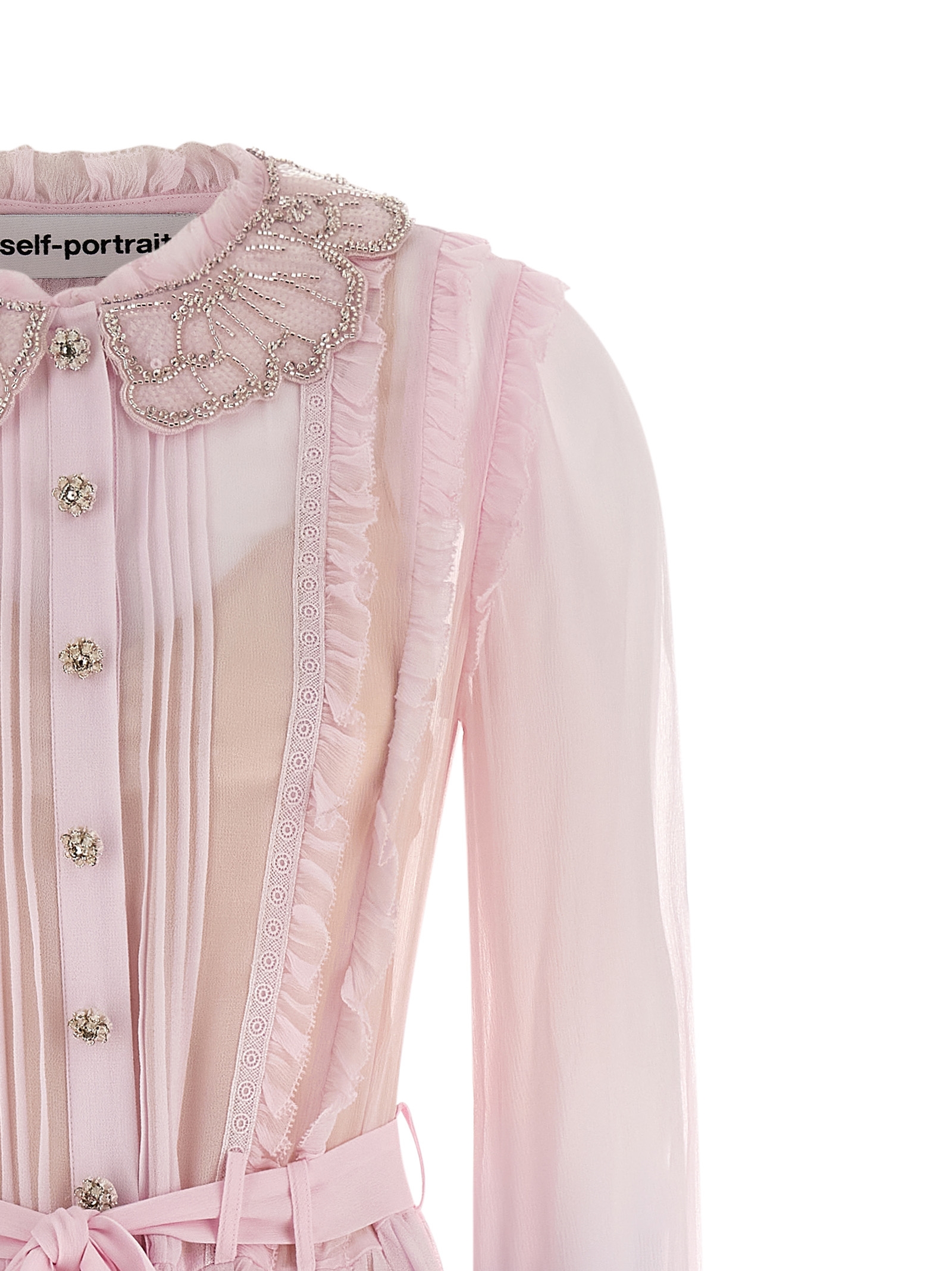 'Pink Pleated Georgette Midi' dresses RS26034MPPINK (self-portrait / スカート ) | self-portrait (セルフ・ポートレイト)(2)