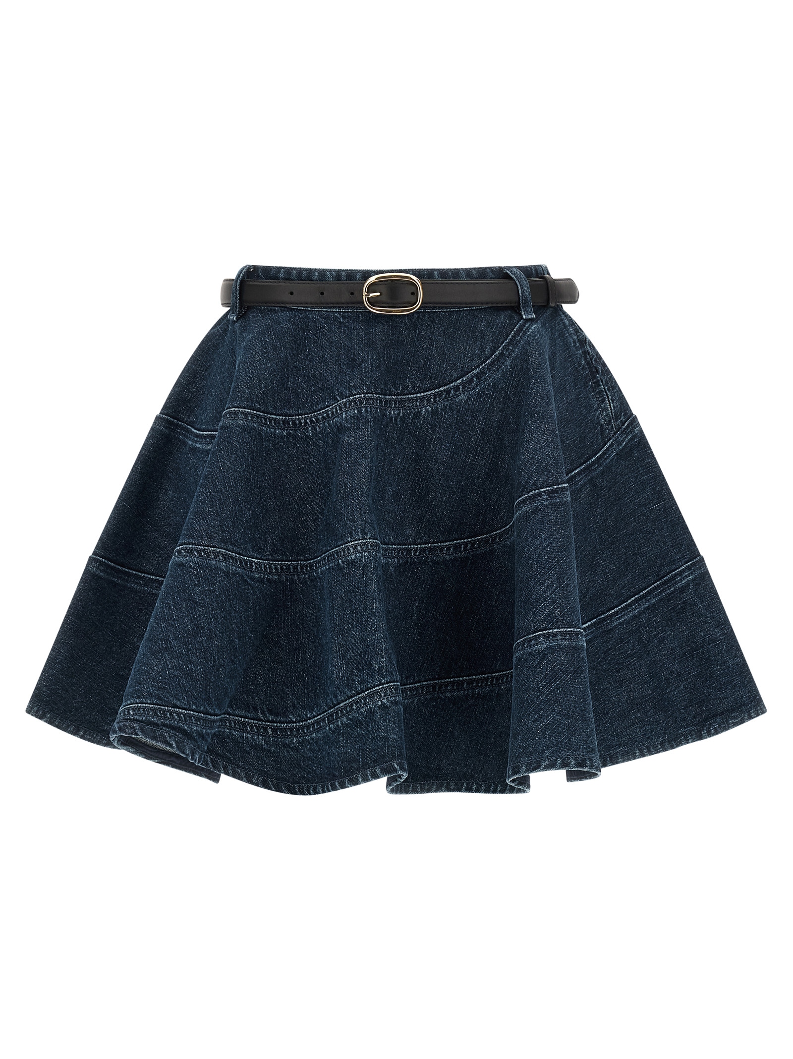 'Flared Denim Mini' skirt RS26554SKBLBLUE (self-portrait / スカート ) | self-portrait (セルフ・ポートレイト)