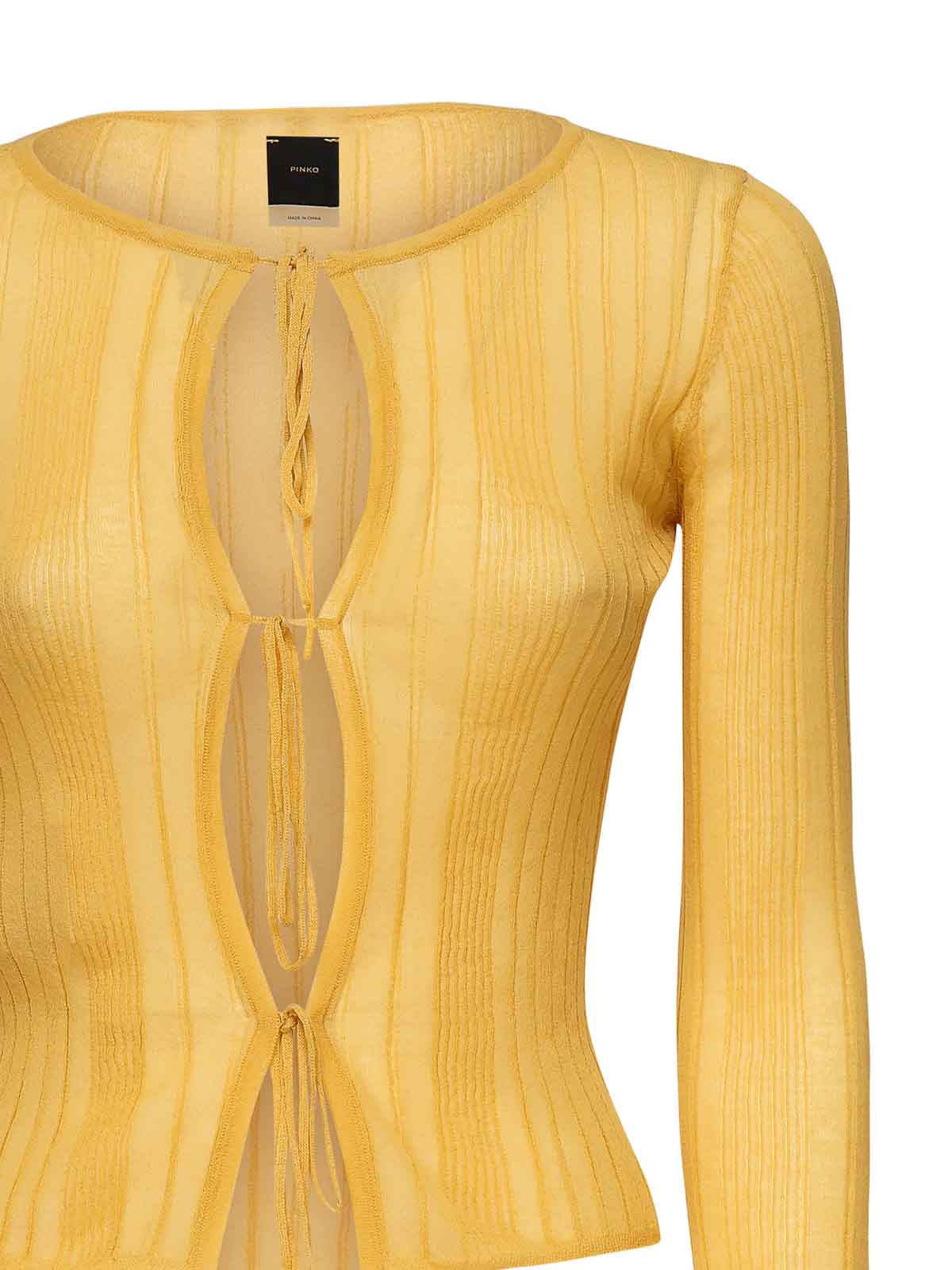 Ribbed Open-Neck Sweater With Drawstrings 104771A1NDC43 (PINKO / ニット・セーター・カーディガン ) | PINKO (ピンコ)(2)