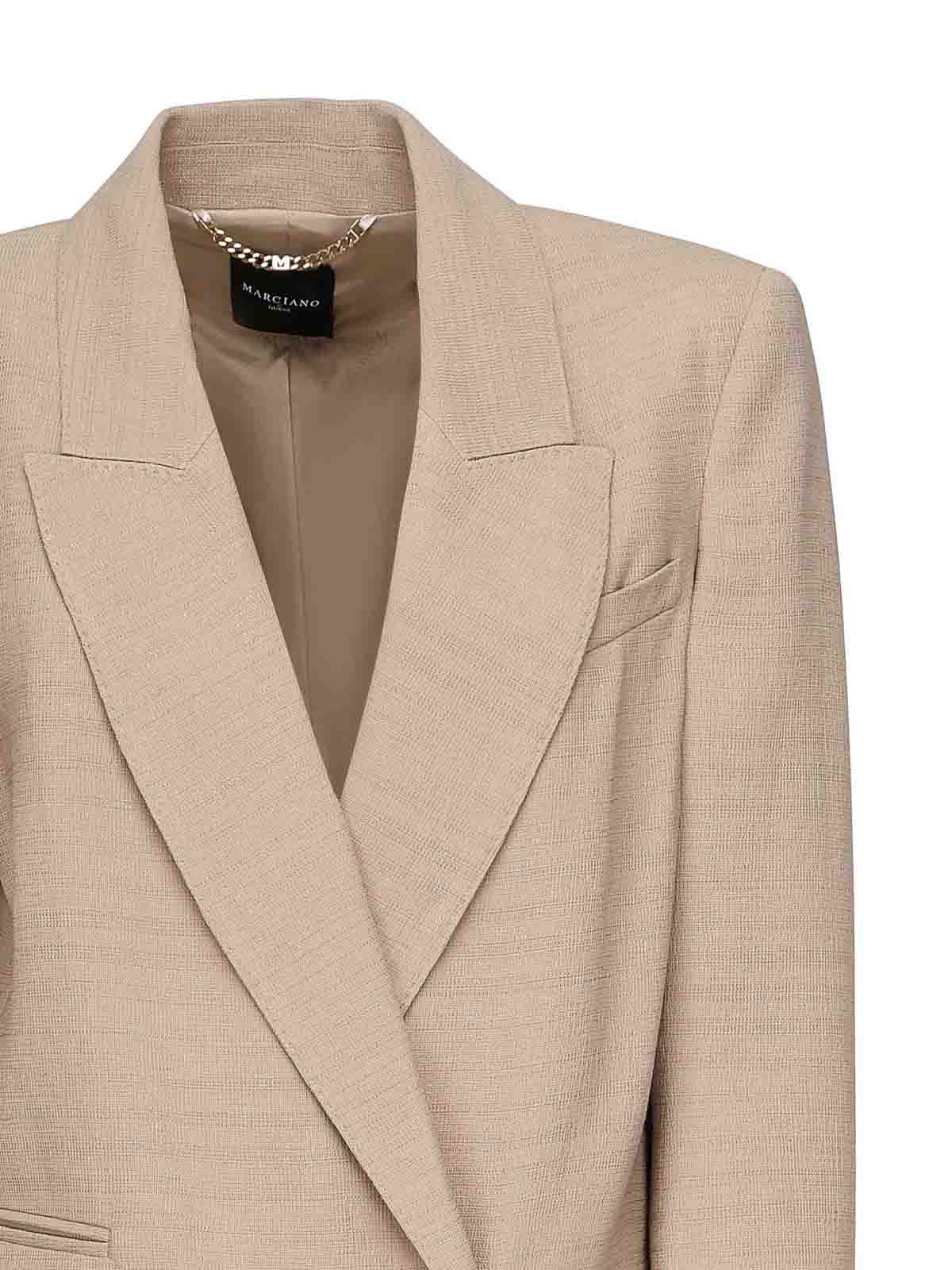 Double-Breasted Blazer In Viscose 5YGN157341AG1BQ (MARCIANO / ブレザー・ジャケット ) | MARCIANO (マルシアーノ)(1)