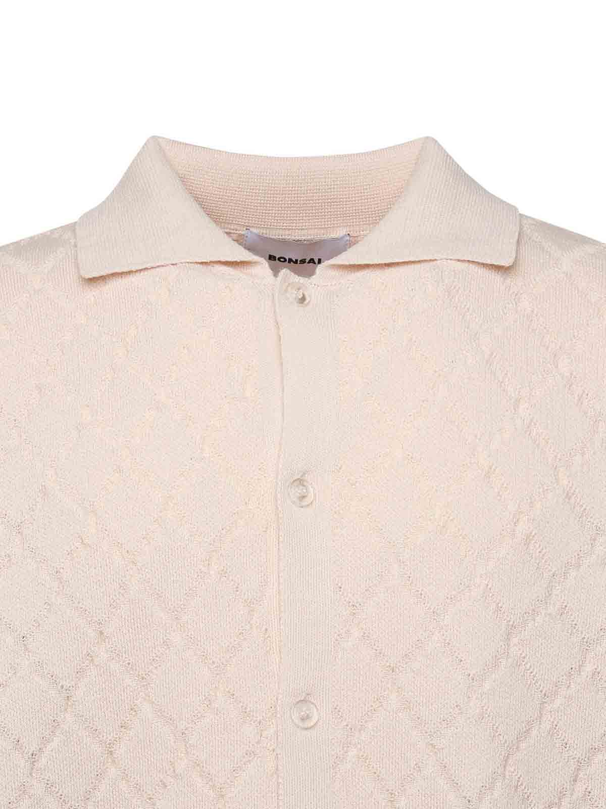Diamond-Pattern Knit Polo KN007BEI (BONSAI / ニット・セーター・カーディガン ) | BONSAI (ボンサイ)(1)