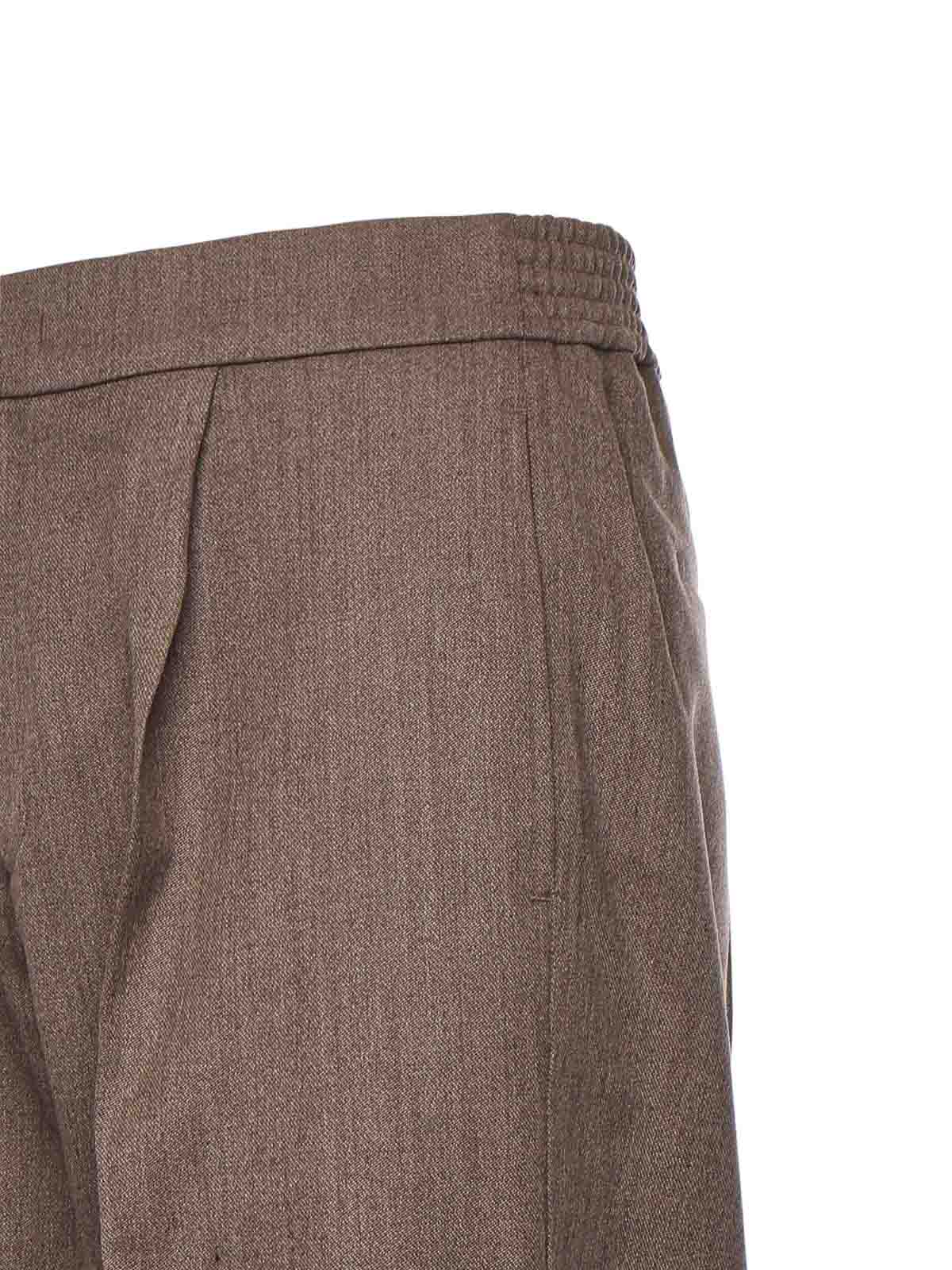 Wool Blend Trousers With Pleats PT005V2BRW (BONSAI / パンツ ) | BONSAI (ボンサイ)(1)