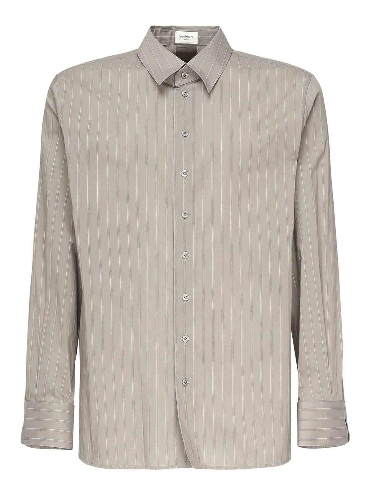 Striped Cotton And Silk Voile Shirt 813932Y2L951583 (Saint Laurent / シャツ・ブラウス ) | Saint Laurent (サンローラン)