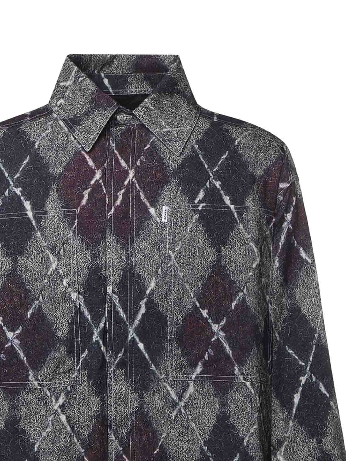 Diamond-Pattern Flannel Shirt SH002002WHT (BONSAI / シャツ・ブラウス ) | BONSAI (ボンサイ)(1)