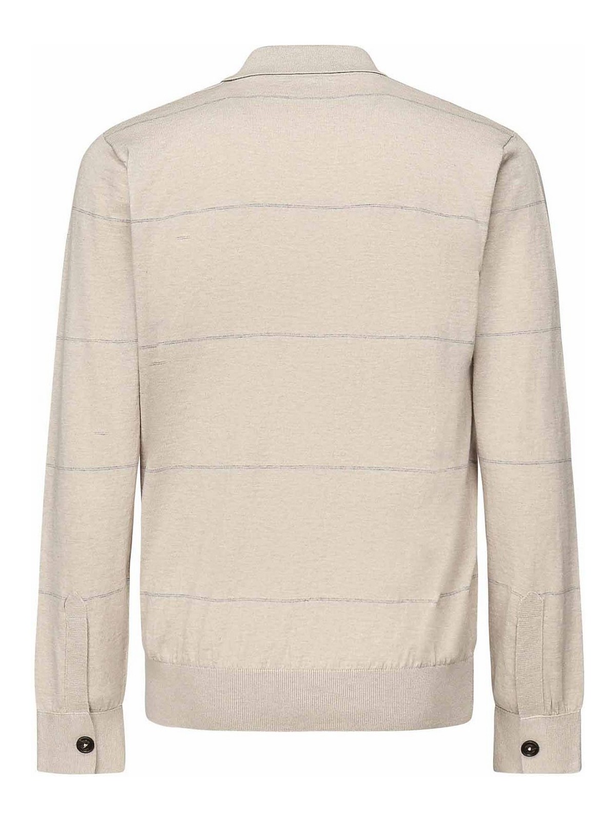 Striped Long-Sleeved Polo Shirt L76POLL12MAG0L0310213 (eleventy / ポロシャツ ) | eleventy (イレブンティ)(2)