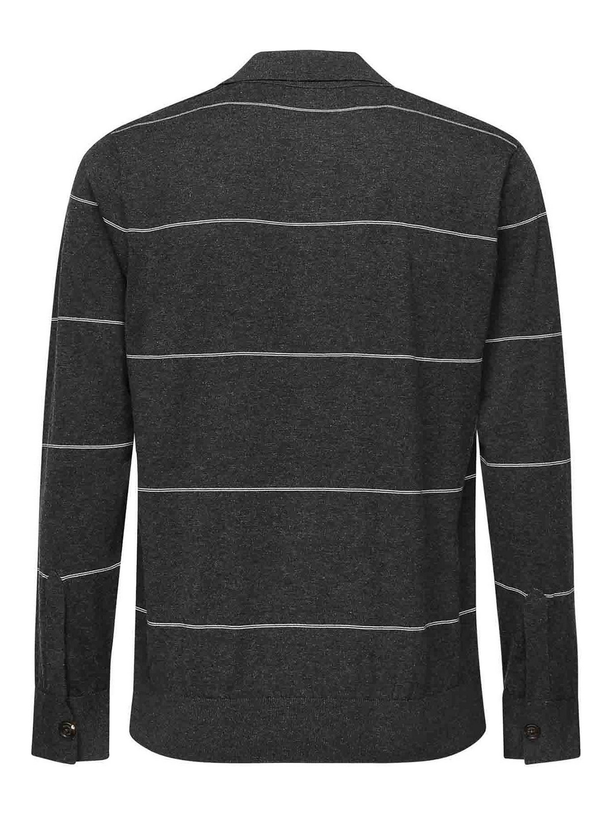 Striped Long-Sleeved Polo Shirt L76POLL12MAG0L0312202 (eleventy / ポロシャツ ) | eleventy (イレブンティ)(2)