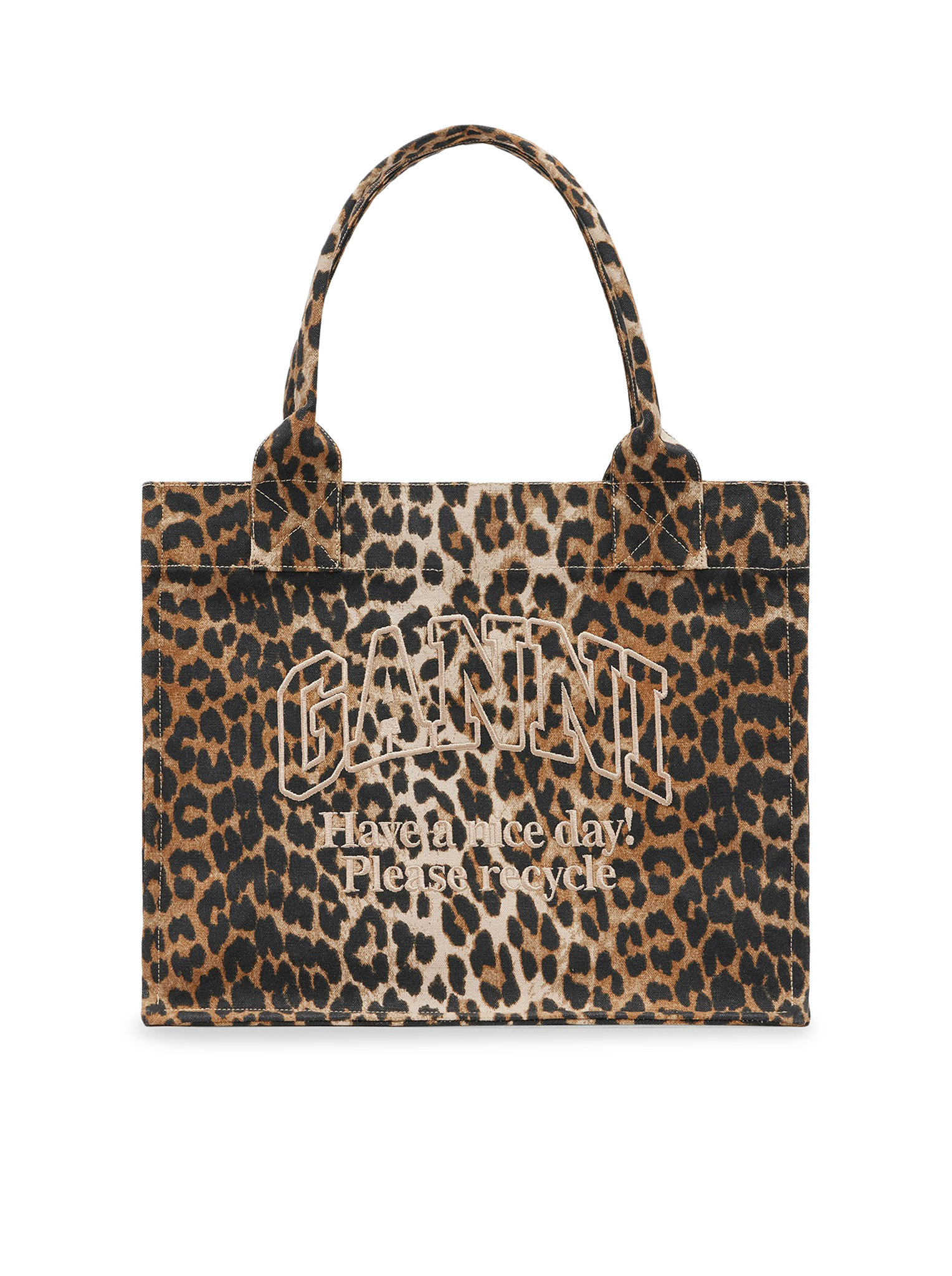 LEOPARD CANVAS TOTE BAG A7179943 (GANNI / トートバッグ ) | GANNI (ガニー)
