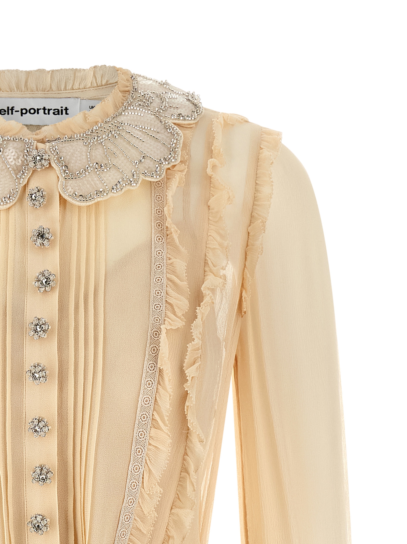 'Tan Pleated Georgette Mini' dress RS26034STTAN (self-portrait / スカート ) | self-portrait (セルフ・ポートレイト)(2)