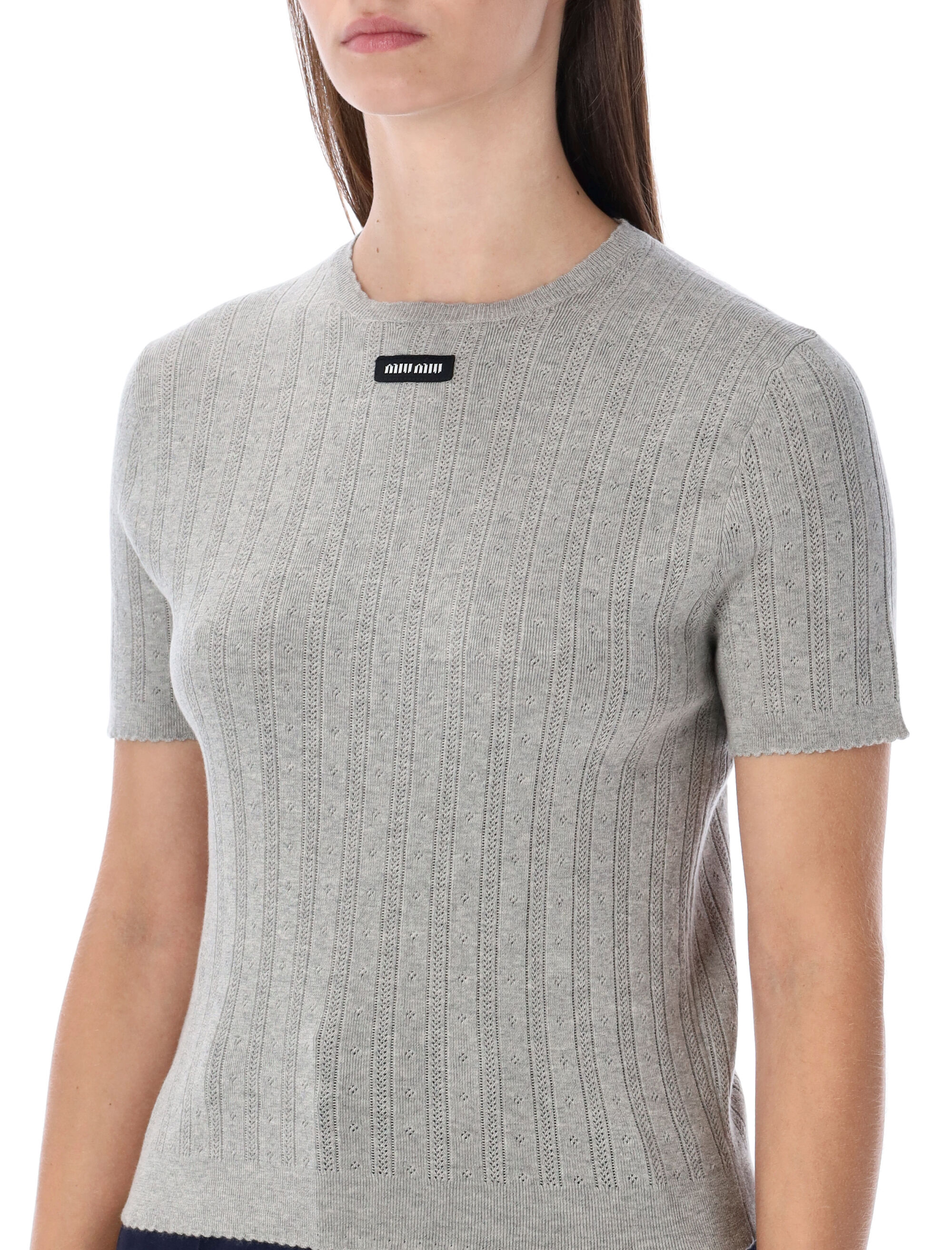 Miu Miu Sweaters Grey MMLB4017OXF0031 (MIU MIU / ニット・セーター・カーディガン ) | MIU MIU (ミュウミュウ)(2)