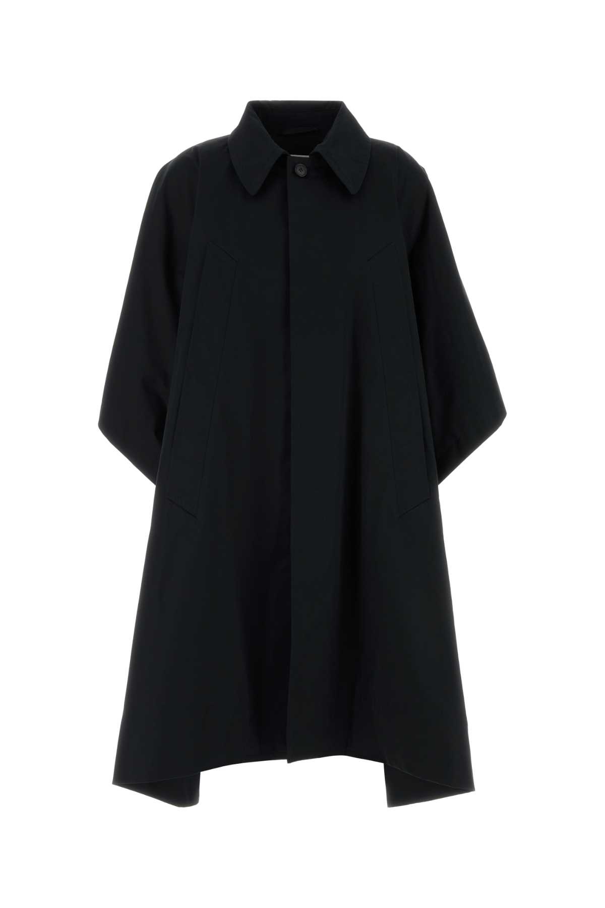 Black cotton overcoat S52AH0083M35734900 (MM6 Maison Margiela / コート ) | MM6 Maison Margiela (エムエムシックス)