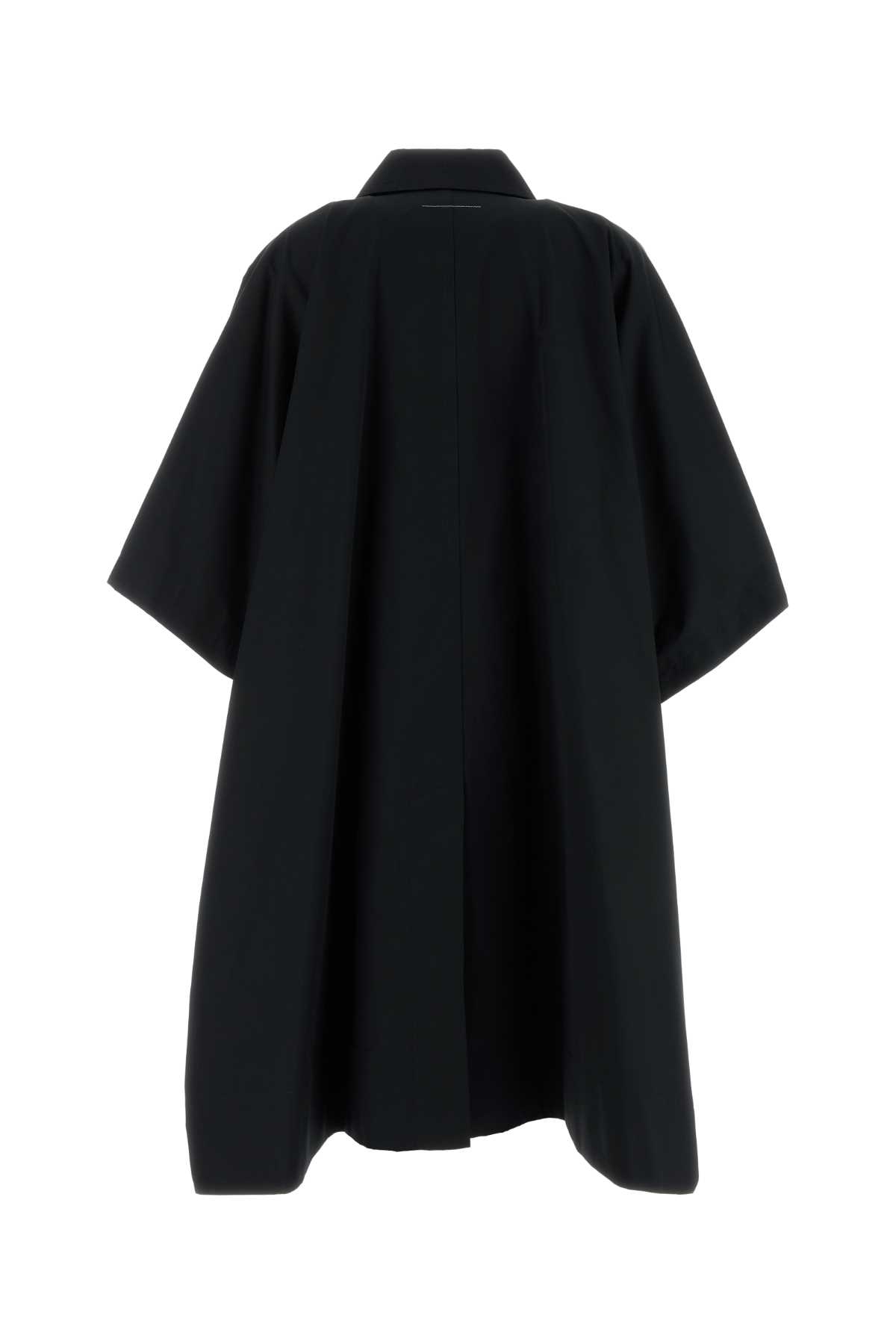 Black cotton overcoat S52AH0083M35734900 (MM6 Maison Margiela / コート ) | MM6 Maison Margiela (エムエムシックス)(1)