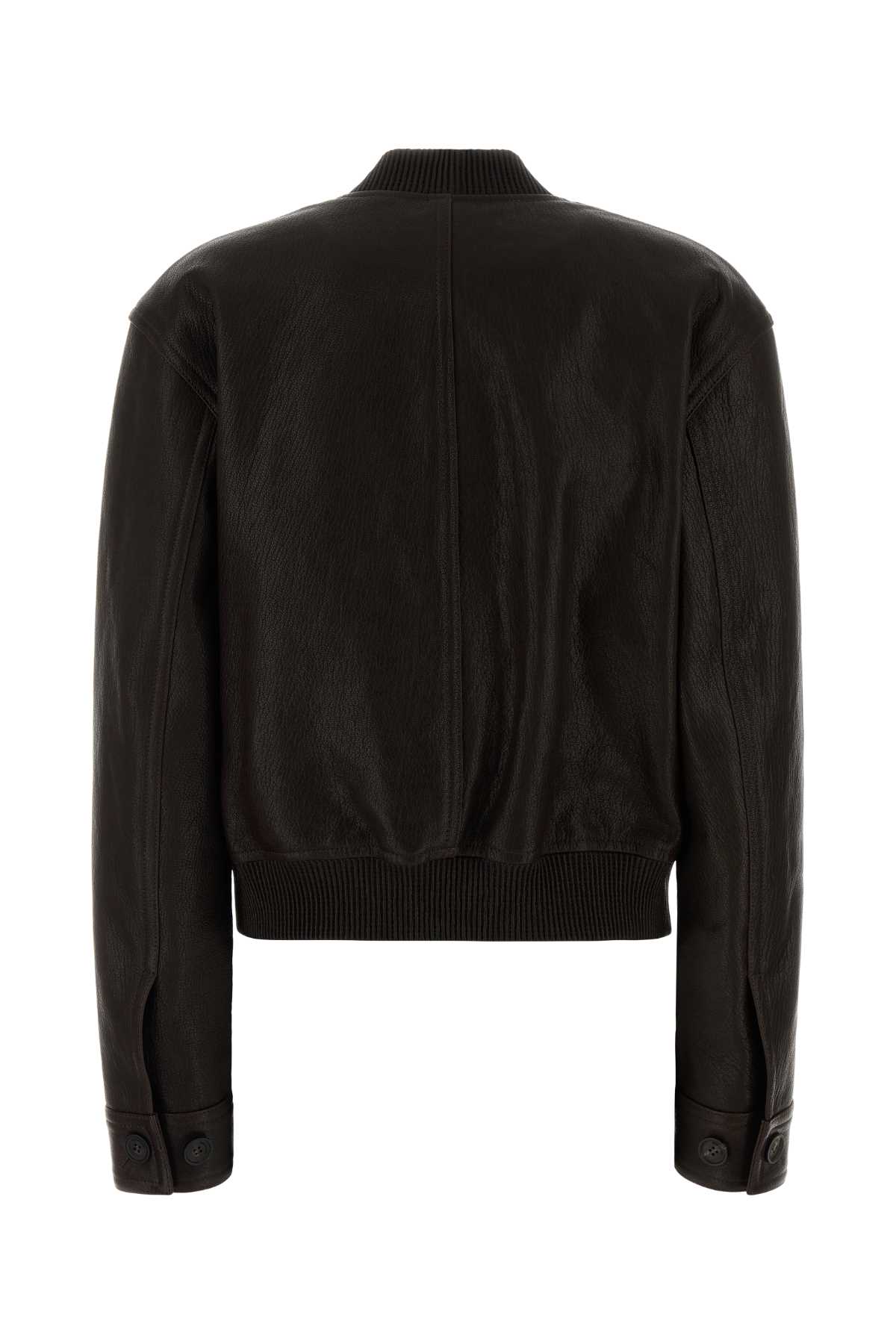 Dark brown leather bomber jacket 13H644788386EXPRESSO (FERRAGAMO / レザー&ファージャケット・コート ) | FERRAGAMO (フェラガモ)(1)