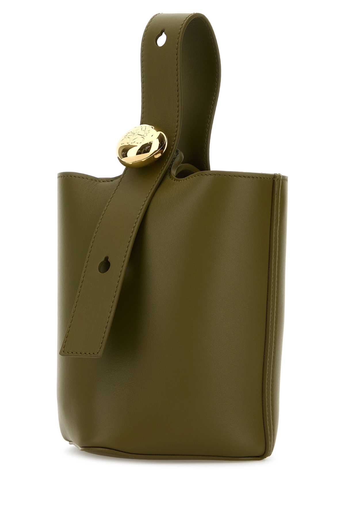 Olive green leather mini Pebble bucket bag AANBBBMX01OLIVE (LOEWE / ハンドバッグ・ショルダーバッグ ) | LOEWE (ロエベ)(1)