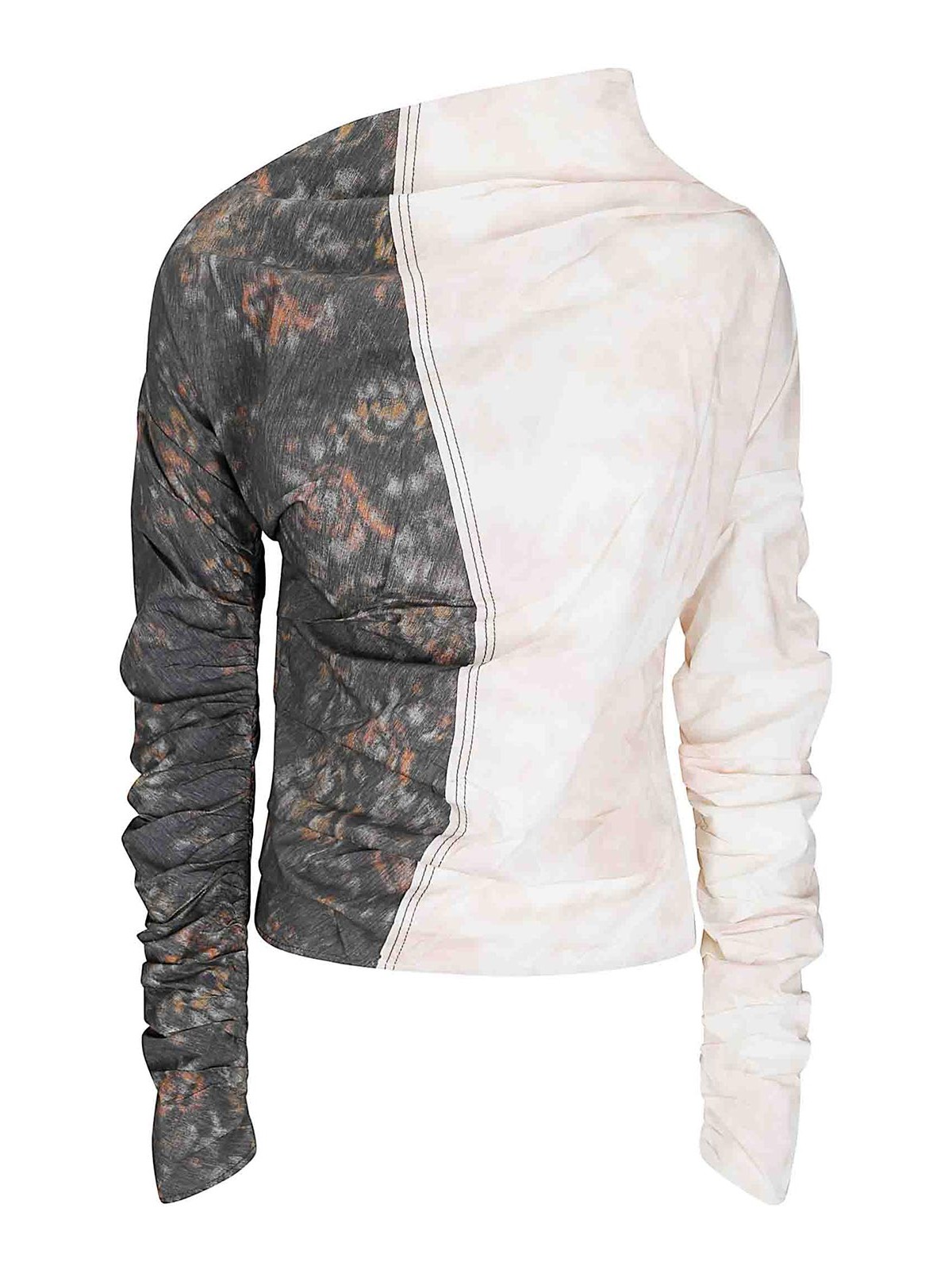 Printed Stretch Cotton Ruched Top W1094252 (GANNI / シャツ・ブラウス ) | GANNI (ガニー)