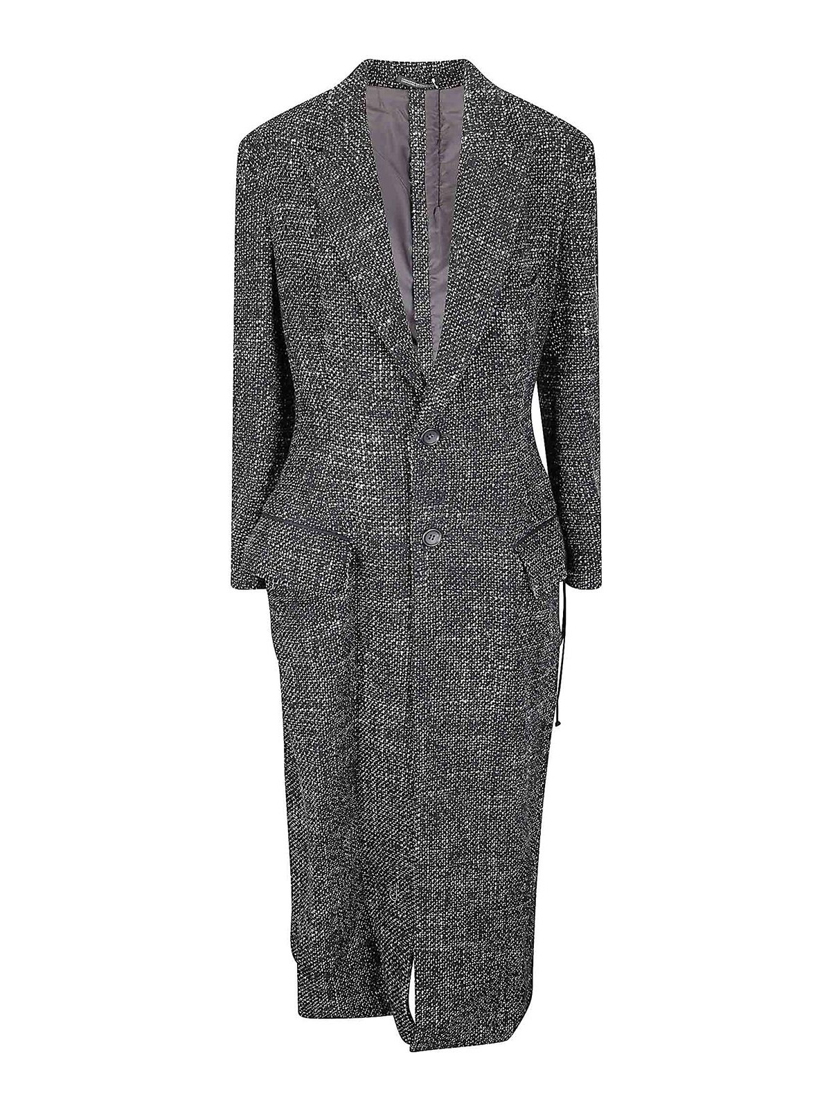 Back Lace Up Long Coat FLC621031 (Yohji Yamamoto / コート ) | Yohji Yamamoto (ヨウジヤマモト)