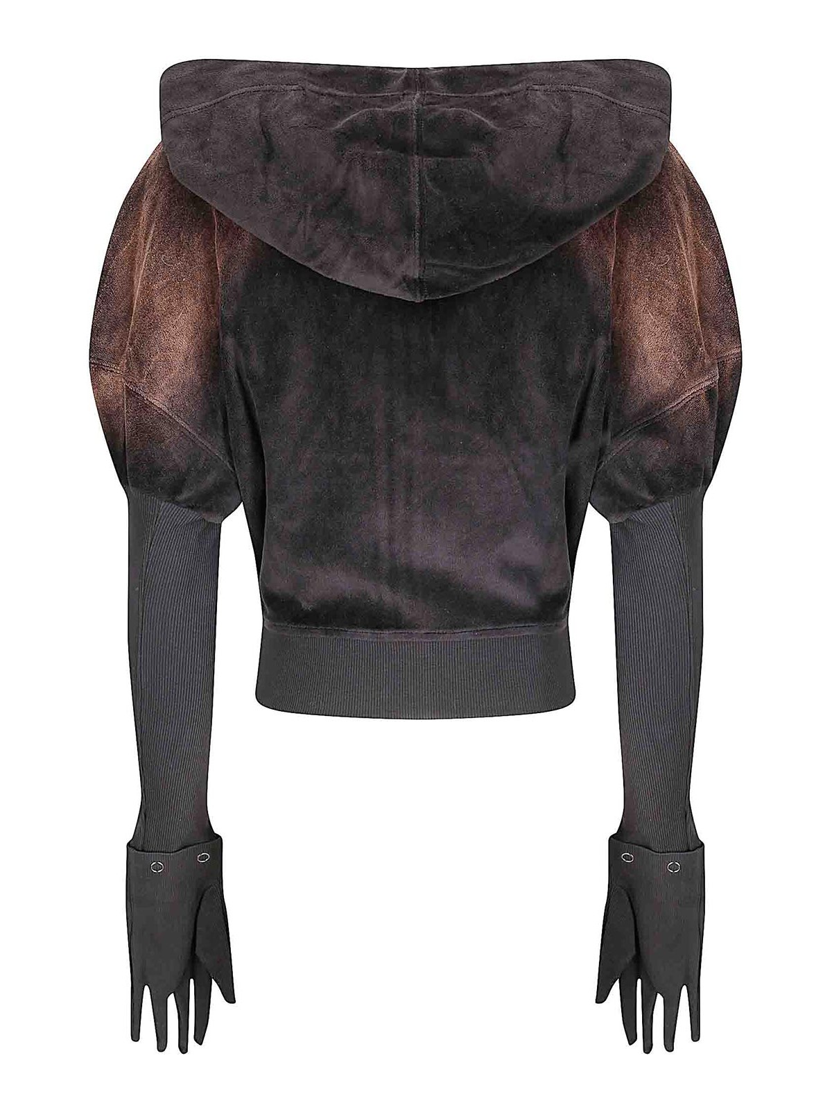 Velour Hoodie With Bleach Spray AW25PAHO0DARKDARK (KNWLS / スウェット・フーディー ) | KNWLS (ノウルズ)(1)