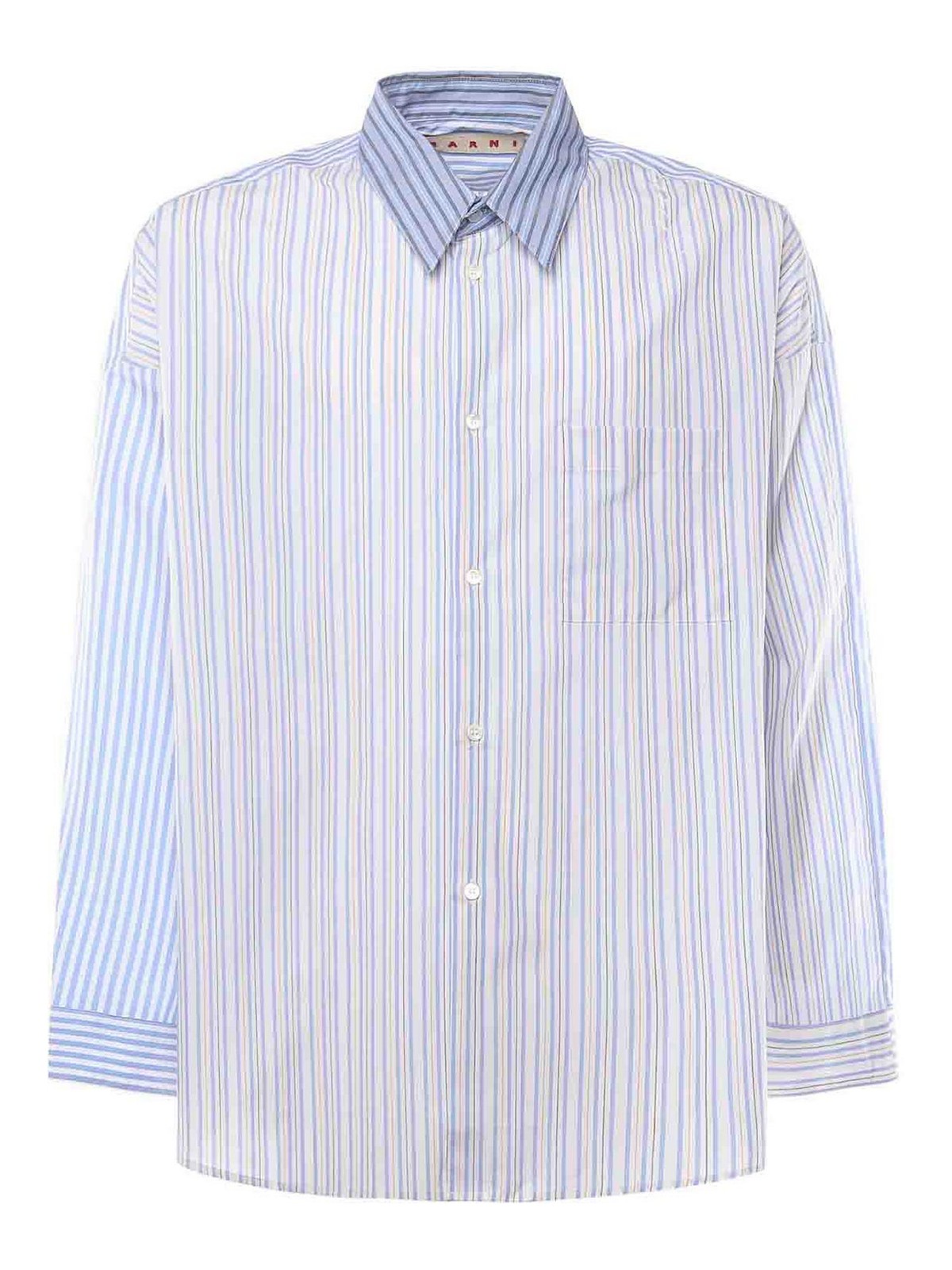 Organic Cotton Shirt With A Mix Of Stripes CUMU0061SQUTC529STB50 (Marni / シャツ・ブラウス ) | Marni (マルニ)
