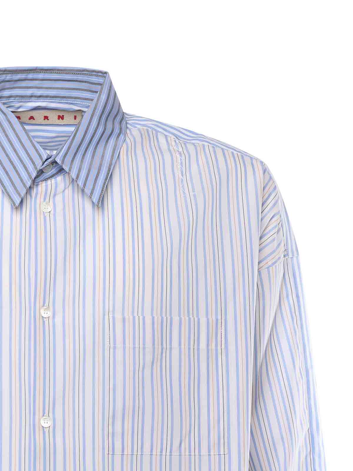 Organic Cotton Shirt With A Mix Of Stripes CUMU0061SQUTC529STB50 (Marni / シャツ・ブラウス ) | Marni (マルニ)(1)