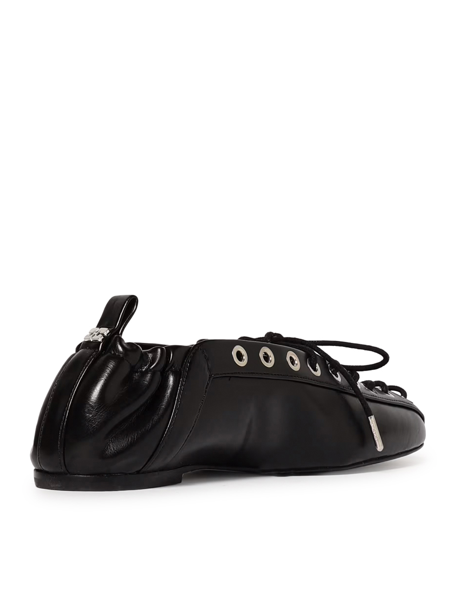 BLACK OLEATEX LACE-UP BALLET FLATS S2914099 (GANNI / フラットシューズ ) | GANNI (ガニー)(2)