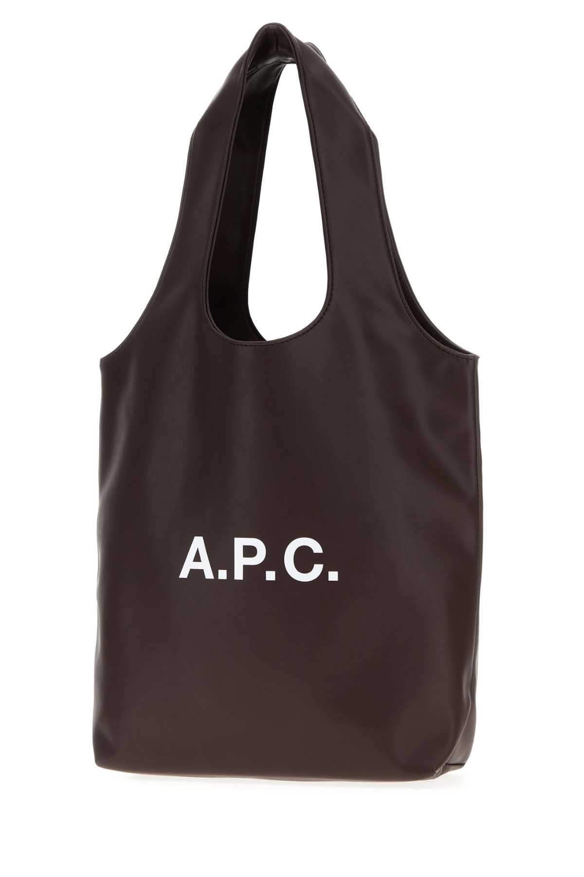 Dark brown synthetic leather small Ninon shopping bag PUAATM61861CAE (A.P.C. / トートバッグ ) | A.P.C. (アーペーセー)(1)