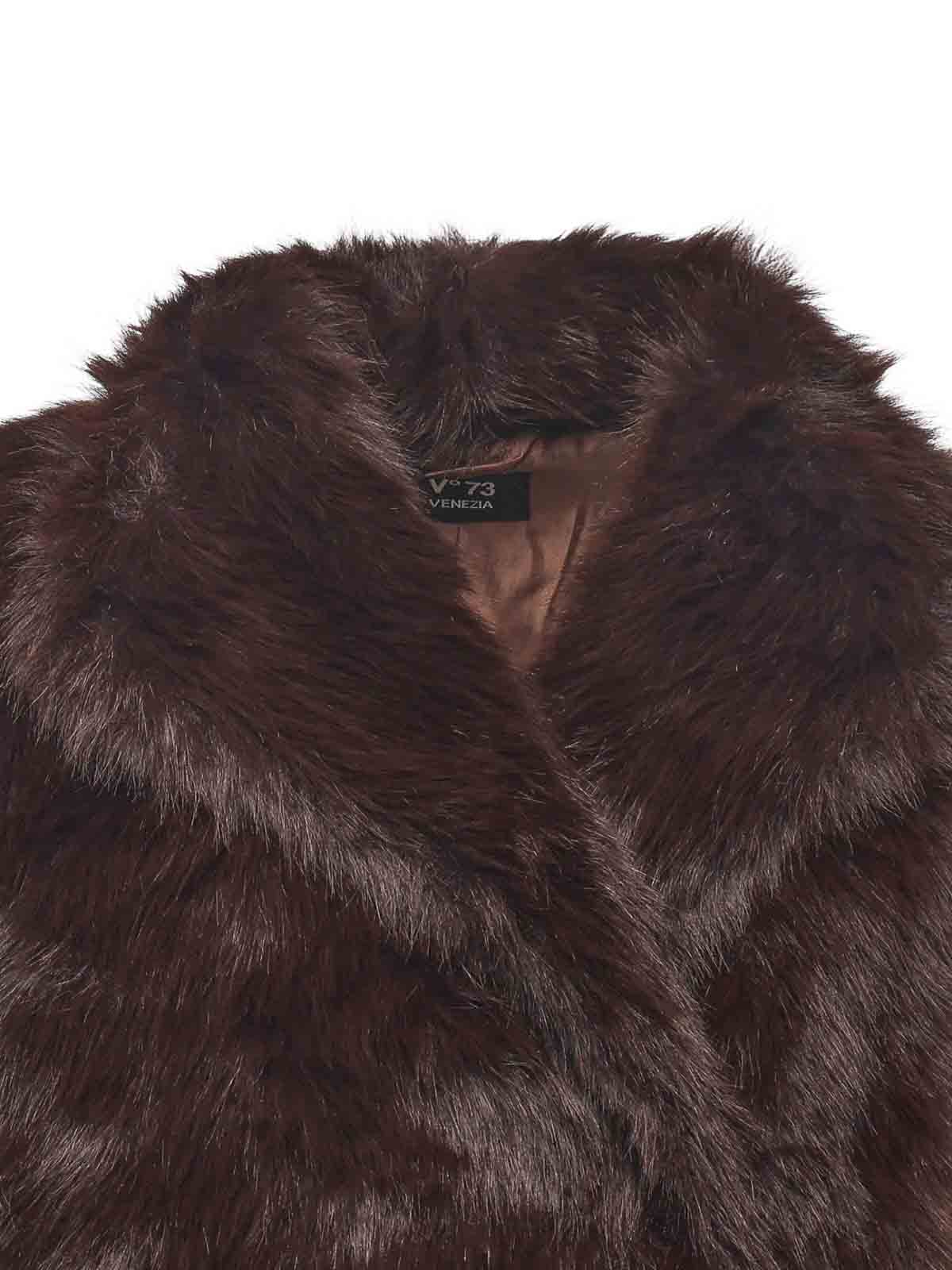 Penny Fur Coat 73C19EX03PENNYMARRONE (V°73 / レザー&ファージャケット・コート ) | V°73 (ヴィ セッタンタトレ)(1)