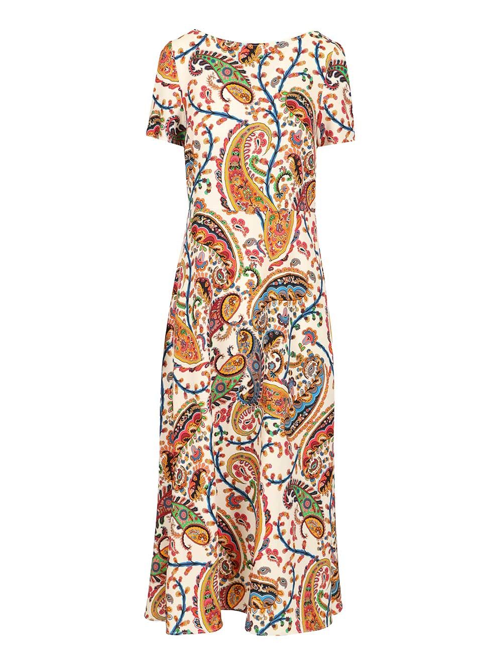PRINTED SHORT SLEEVE MIDI DRESS WRHA055999SASU8X0801 (ETRO / ワンピース・ドレス・オールインワン ) | ETRO (エトロ)