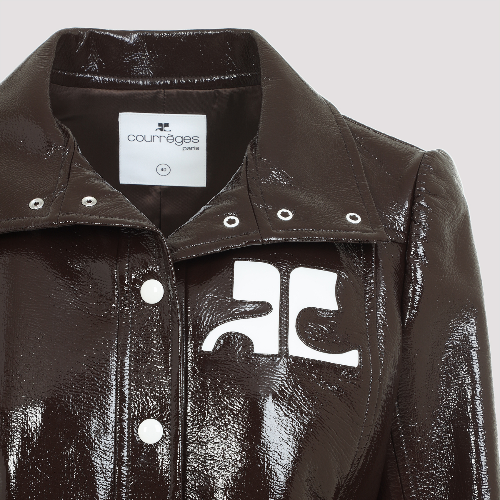 Brown vinyl blazer PERCBL005VY00141983 (Courrèges / カジュアルジャケット ) | Courrèges (クレージュ)(4)