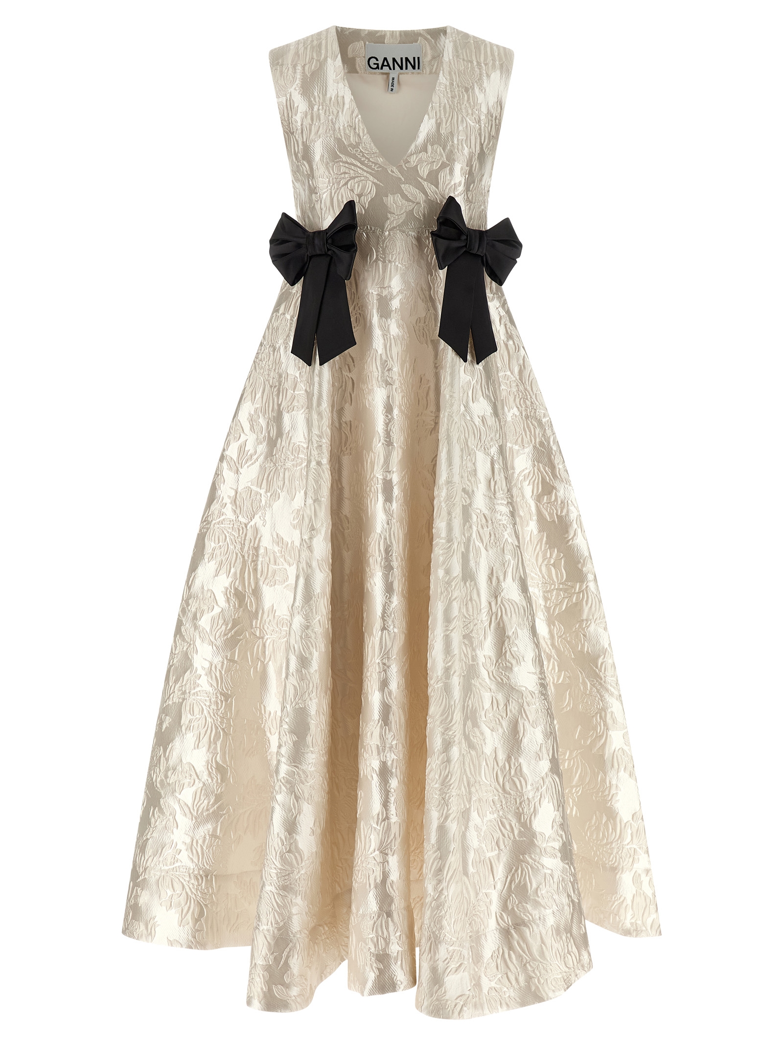 'Cloque V-Neck' dress A1030151135 (GANNI / ワンピース・ドレス・オールインワン ) | GANNI (ガニー)