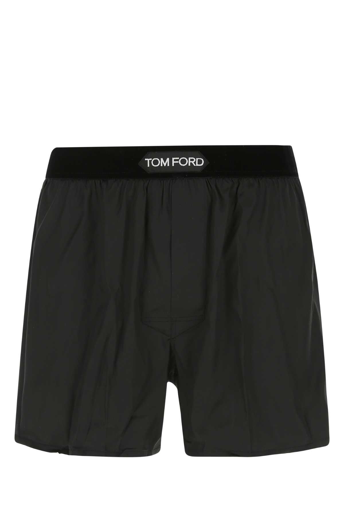 Black stretch silk boxer T4LE41010002 (TOM FORD / アンダーウェア ) | TOM FORD (トムフォード)