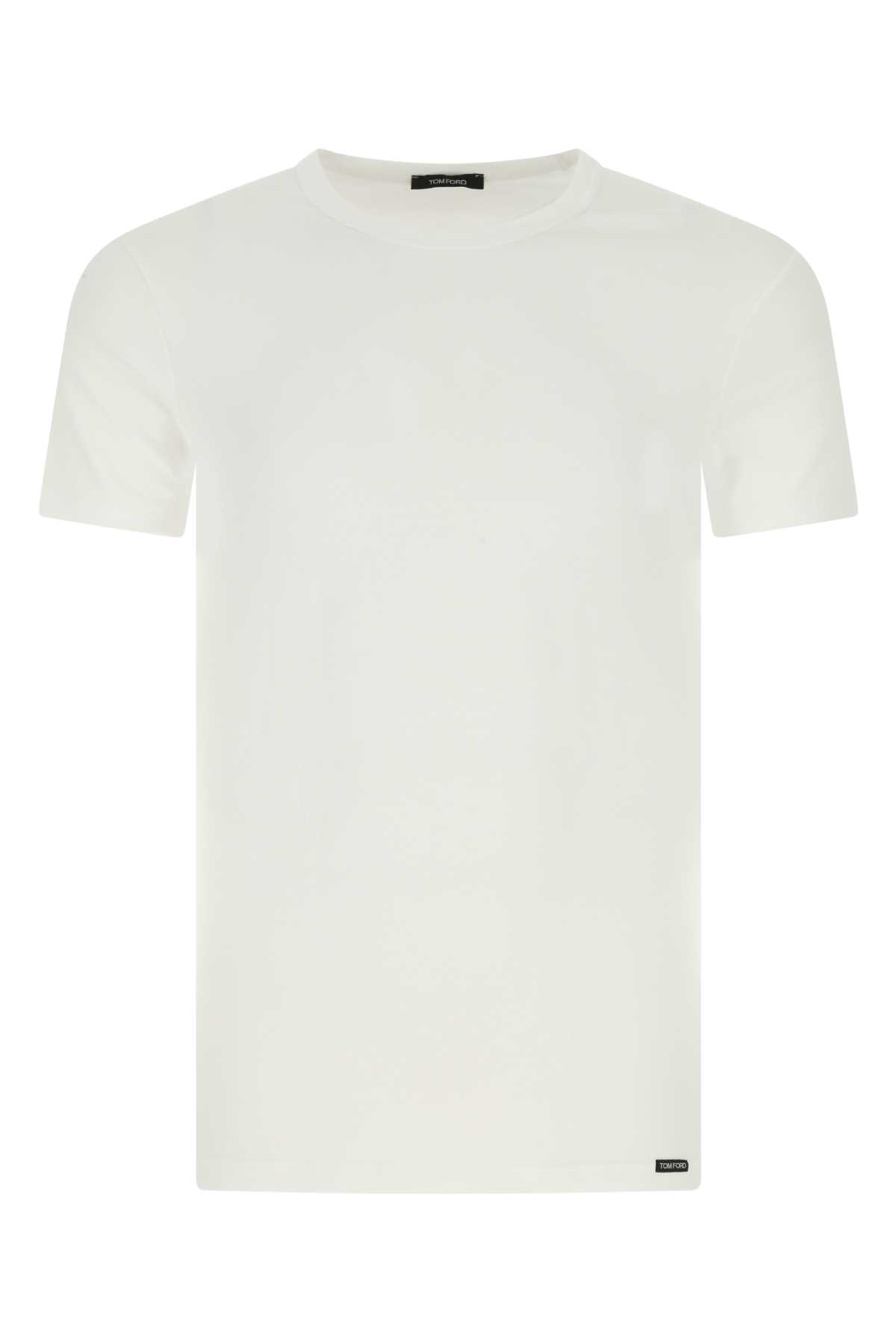 White stretch cotton t-shirt T4M081040100 (TOM FORD / アンダーウェア ) | TOM FORD (トムフォード)