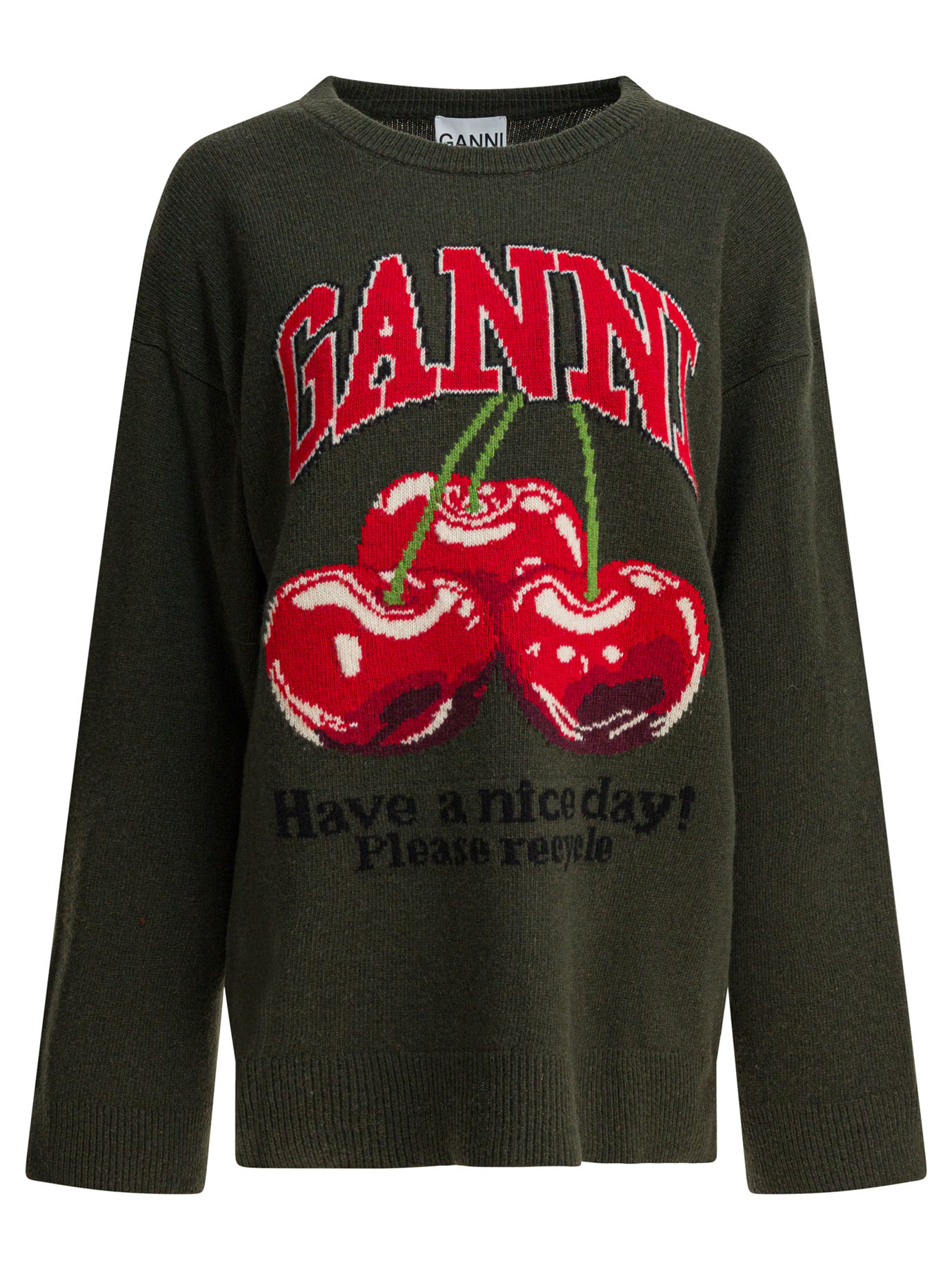 Wool-blend crew-neck sweater A1070112861 (GANNI / ニット・セーター・カーディガン ) | GANNI (ガニー)
