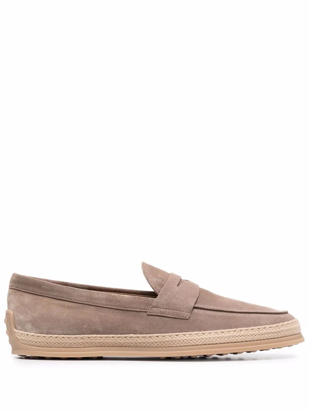 SUEDE LOAFERS WITH RUBBER OUTSOLE AND RAFFIA PIPING XXM0TV0FQ80BYEC407 (Tod's / ローファー ) | Tod's (トッズ)