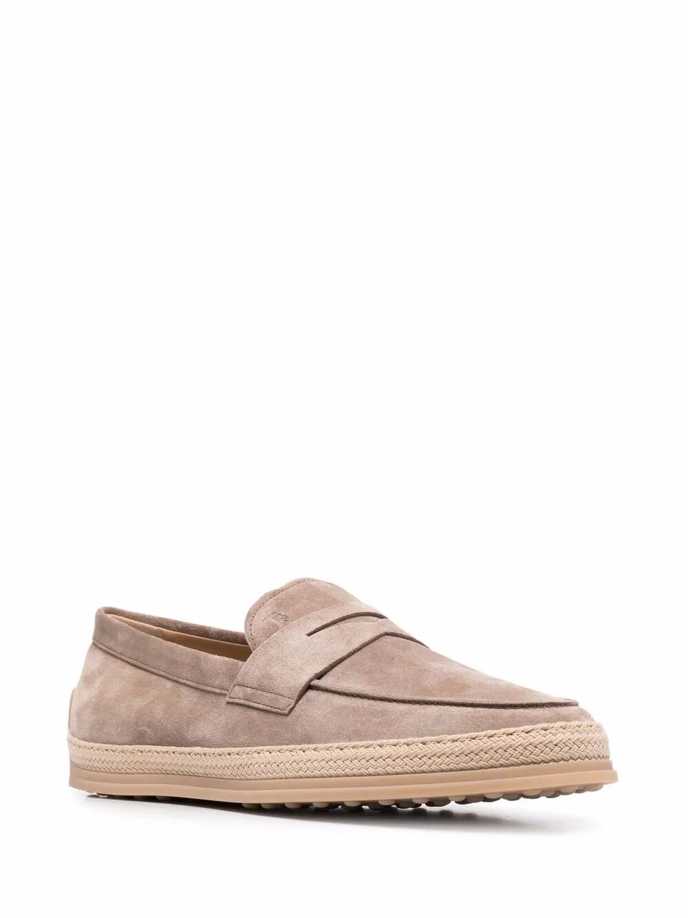 SUEDE LOAFERS WITH RUBBER OUTSOLE AND RAFFIA PIPING XXM0TV0FQ80BYEC407 (Tod's / ローファー ) | Tod's (トッズ)(1)