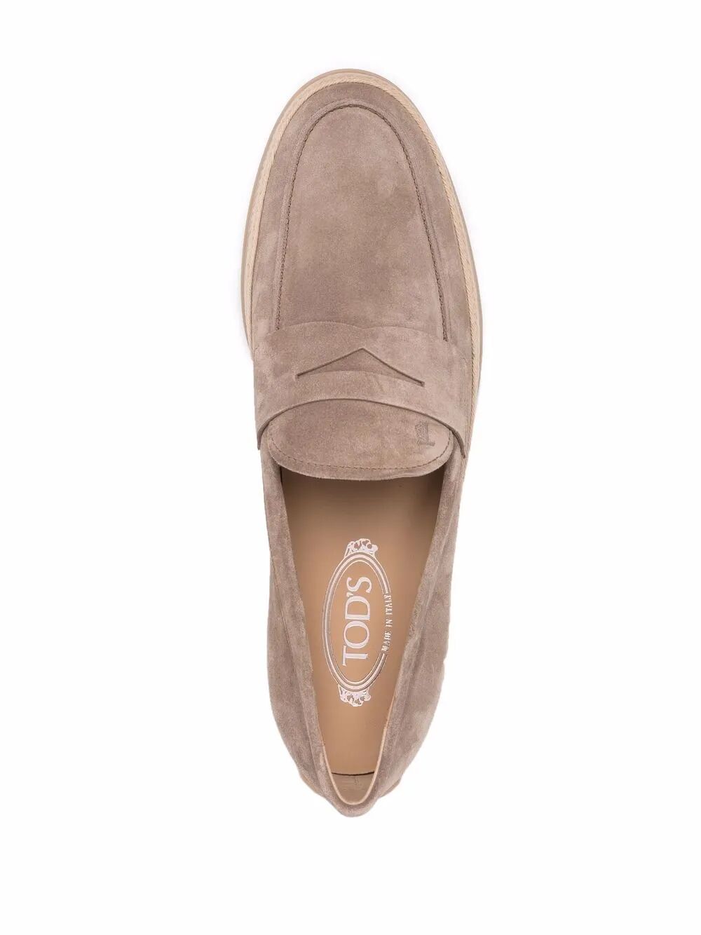 SUEDE LOAFERS WITH RUBBER OUTSOLE AND RAFFIA PIPING XXM0TV0FQ80BYEC407 (Tod's / ローファー ) | Tod's (トッズ)(3)