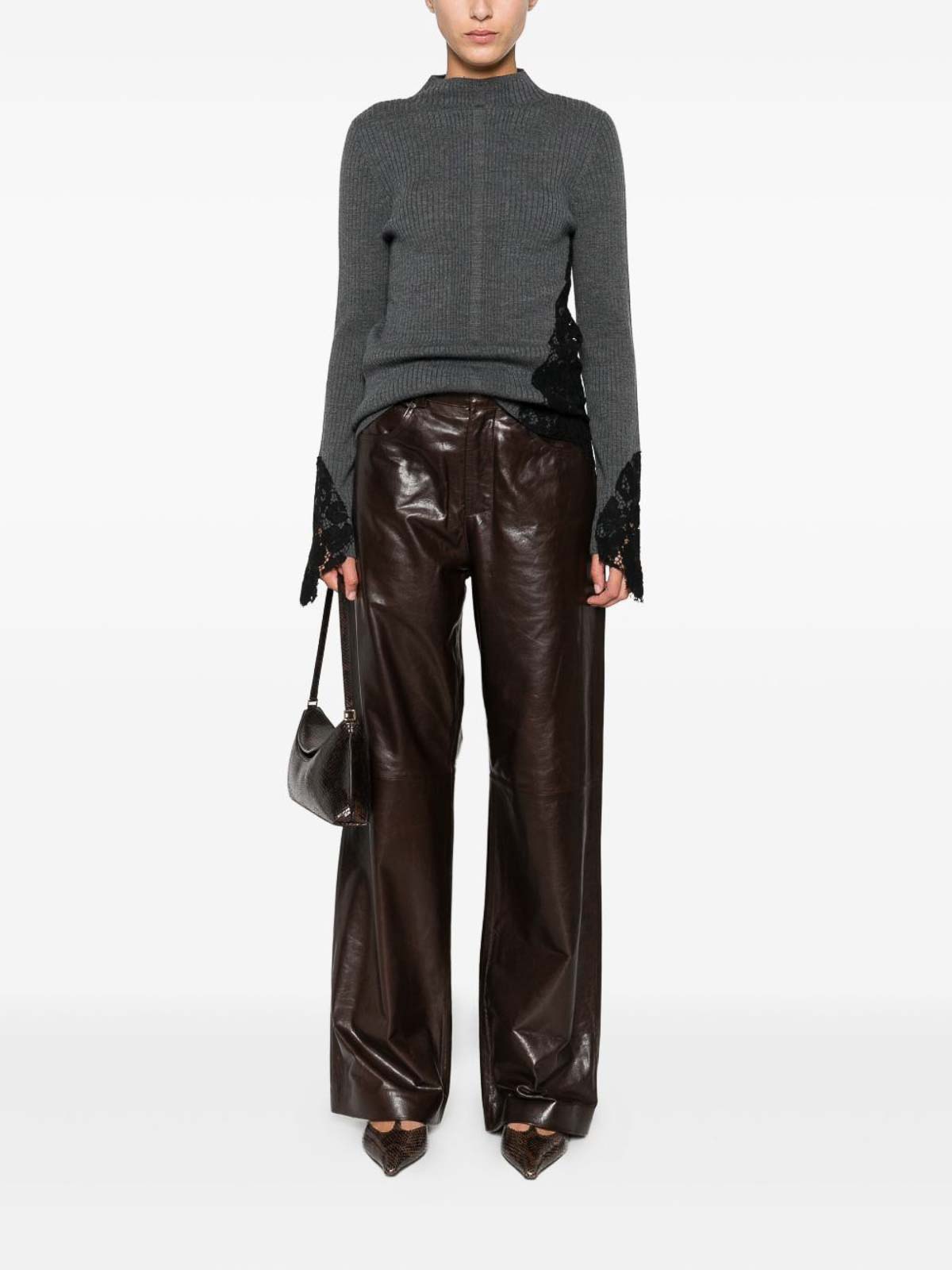 Ribbed sweater with Samoa lace inserts 105565A2S3K07 (PINKO / ニット・セーター・カーディガン ) | PINKO (ピンコ)(1)