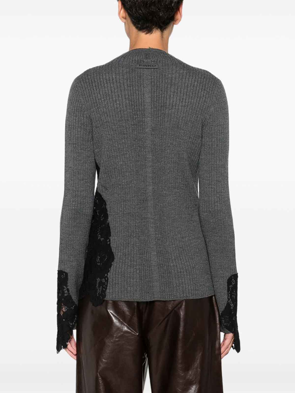 Ribbed sweater with Samoa lace inserts 105565A2S3K07 (PINKO / ニット・セーター・カーディガン ) | PINKO (ピンコ)(3)