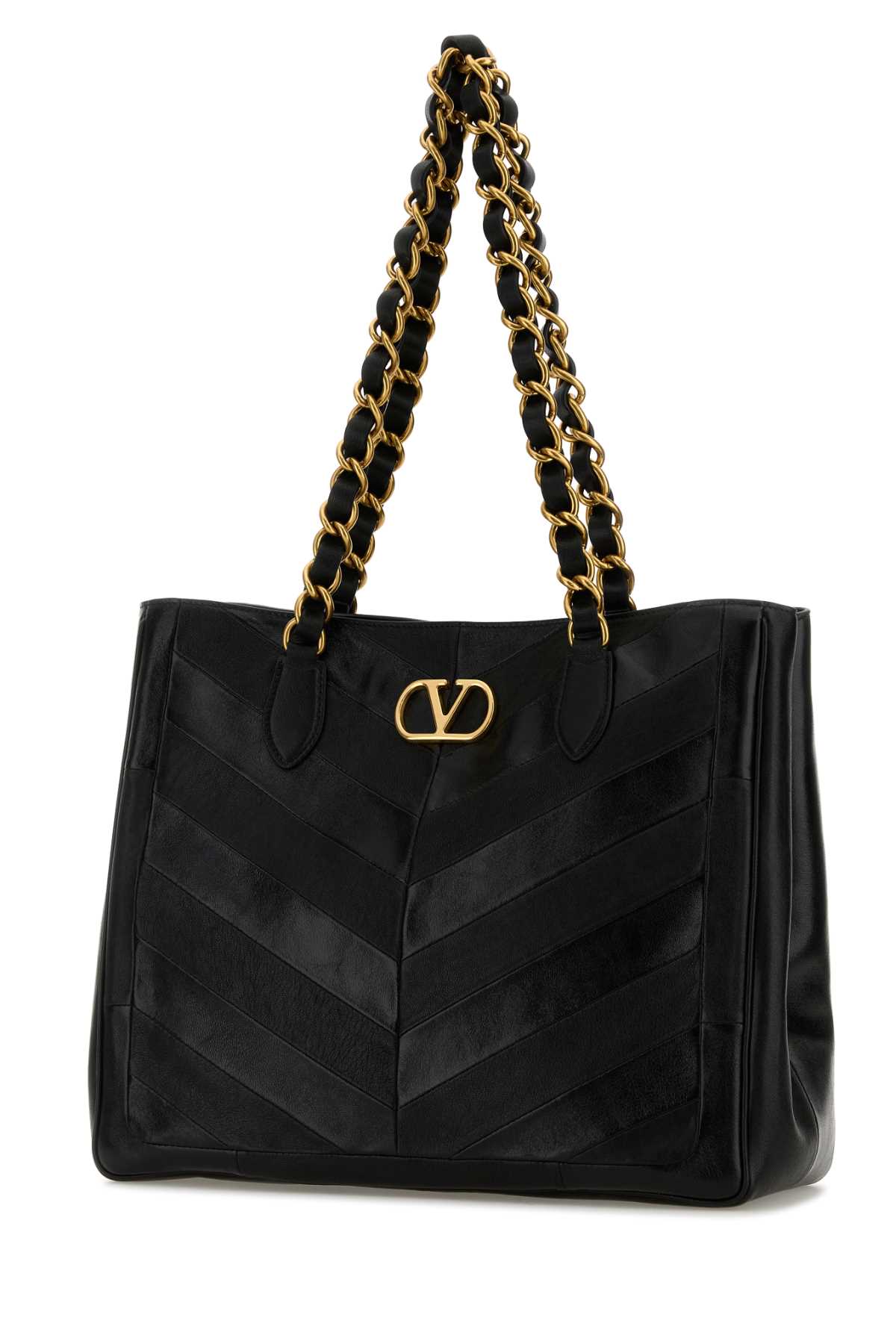 Black leather Laseine shopping bag 8W2B0T12PSN0NO (Valentino Garavani / トートバッグ ) | Valentino Garavani (ヴァレンティノ)(1)