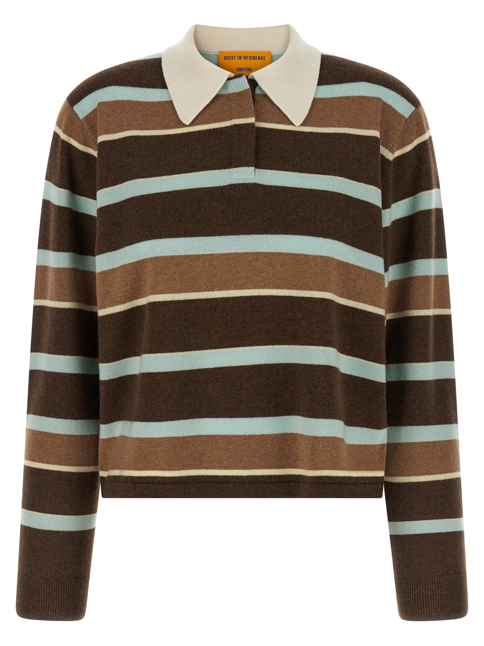 'Cropped stripe Rugby' sweater W38410JLCHESTNUTCOMBO (GUEST IN RESIDENCE / ニット・セーター・カーディガン ) | GUEST IN RESIDENCE (ゲスト イン レジデンス)