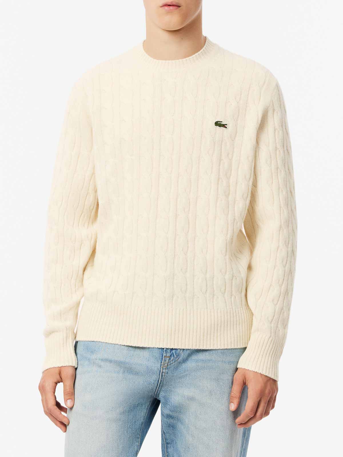 Cable-Knit Crew Neck In Carded Wool AH2924XFJ (LACOSTE / ニット・セーター・カーディガン ) | LACOSTE (ラコステ)(1)