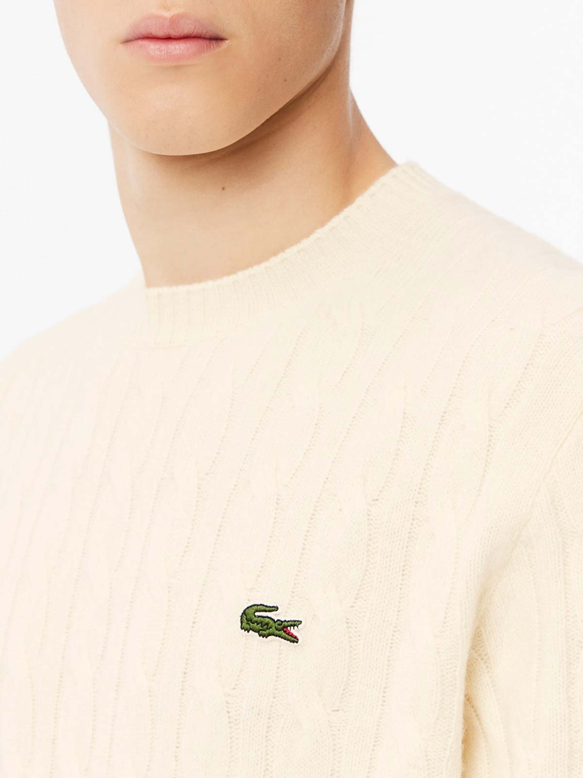 Cable-Knit Crew Neck In Carded Wool AH2924XFJ (LACOSTE / ニット・セーター・カーディガン ) | LACOSTE (ラコステ)(3)