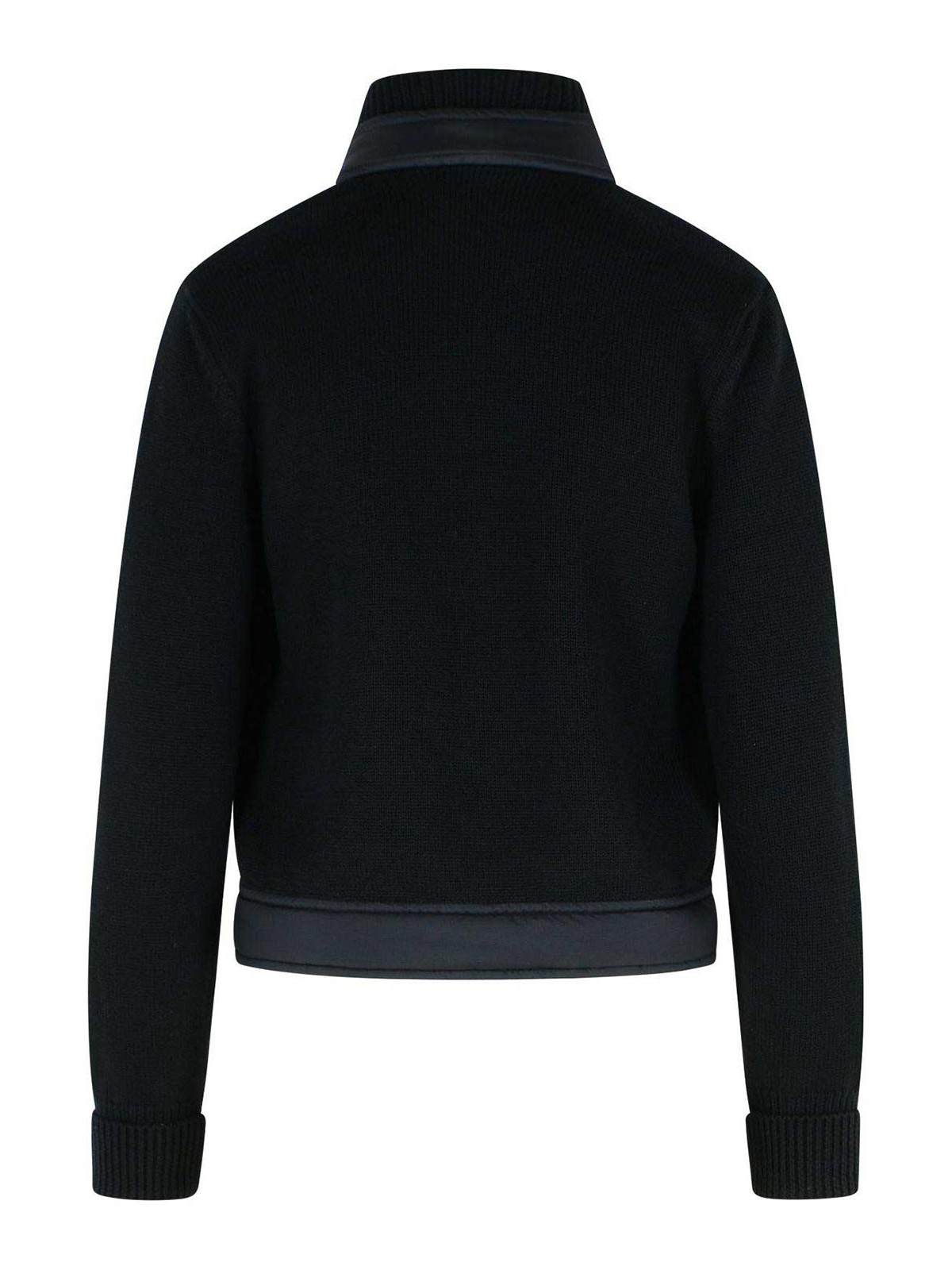 Black Virgin Wool Padded Cardigan 0989B00014M1131999 (Moncler / ニット・セーター・カーディガン ) | Moncler (モンクレール)(1)