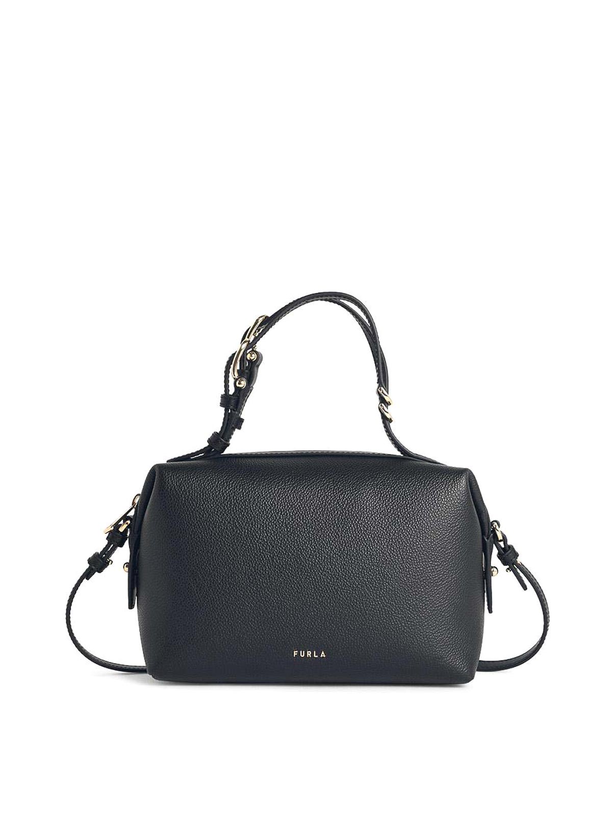 Double Mini Black Leather Bag WE00870BX3036O6000 (FURLA / ハンドバッグ・ショルダーバッグ ) | FURLA (フルラ)