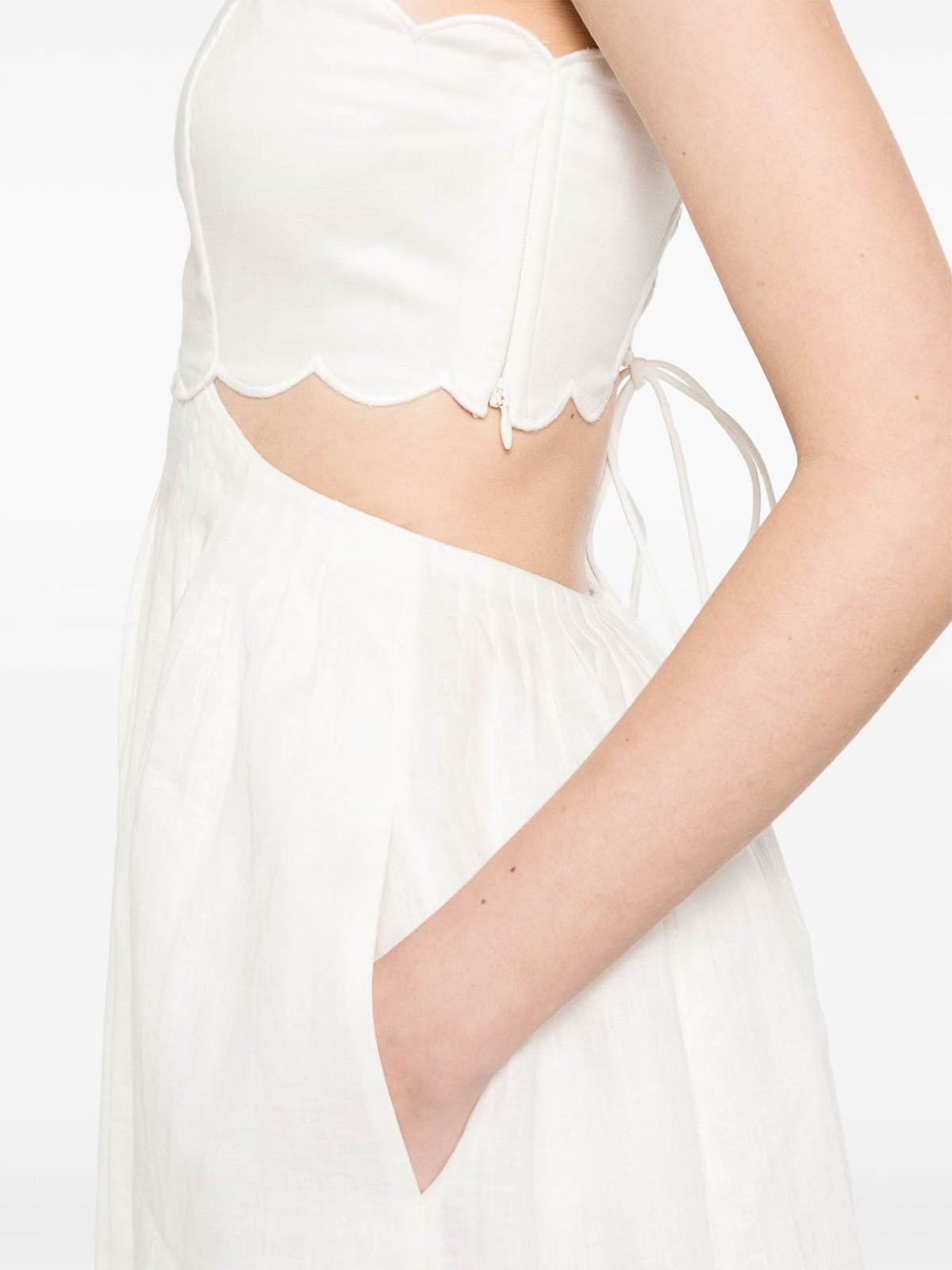 Rhiannon Linen Midi Dress 1760DSS251 (ZIMMERMANN / ワンピース・ドレス・オールインワン ) | ZIMMERMANN (ジマーマン)(1)