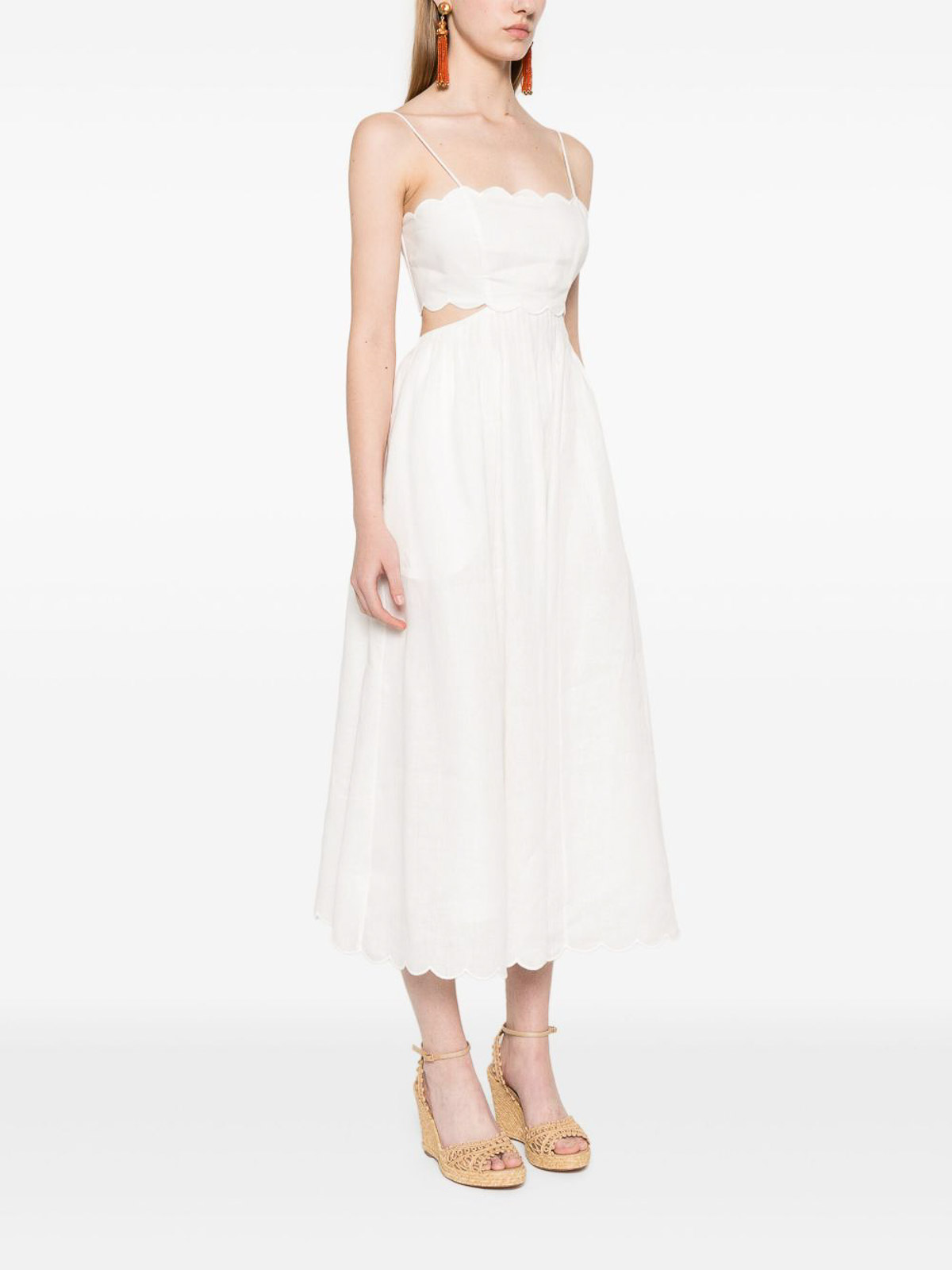 Rhiannon Linen Midi Dress 1760DSS251 (ZIMMERMANN / ワンピース・ドレス・オールインワン ) | ZIMMERMANN (ジマーマン)(2)