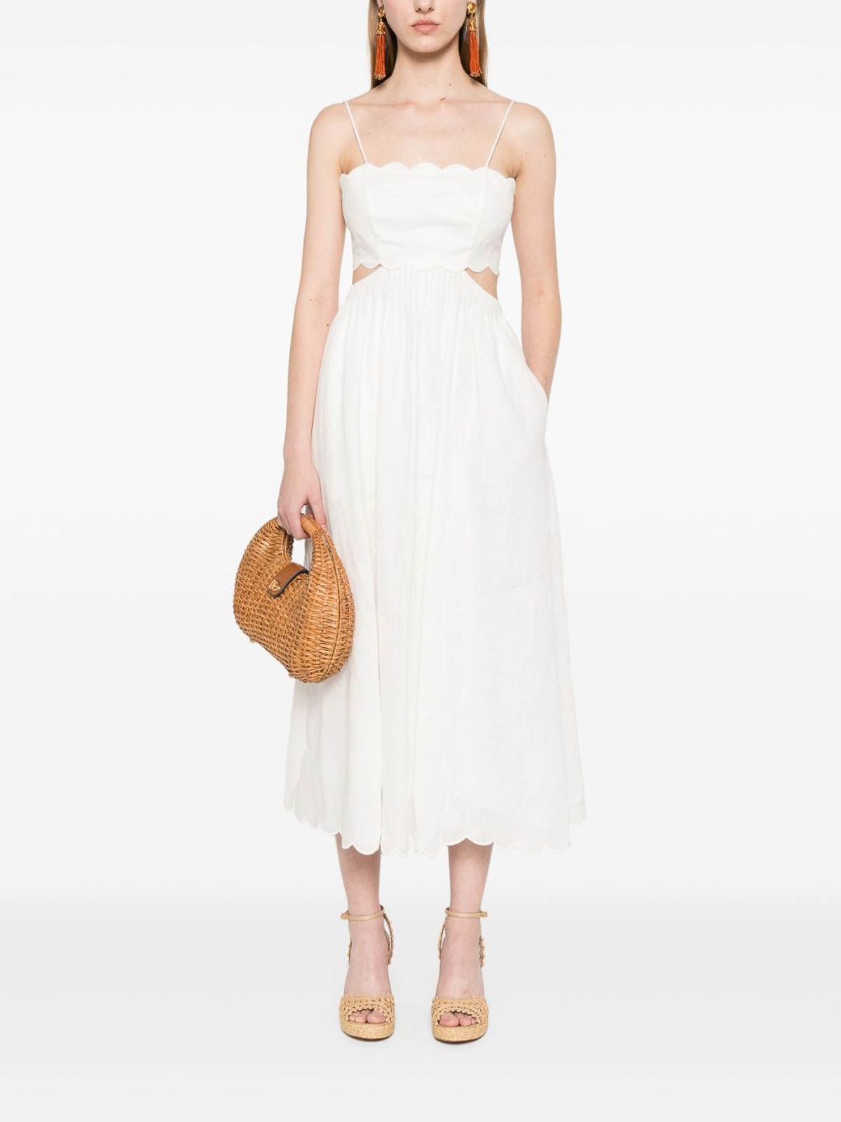 Rhiannon Linen Midi Dress 1760DSS251 (ZIMMERMANN / ワンピース・ドレス・オールインワン ) | ZIMMERMANN (ジマーマン)(3)