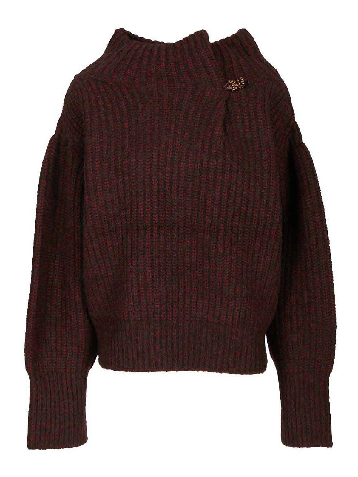 Burgundy Oversized Wool Sweater 252011229272535E15 (Dries Van Noten / ニット・セーター・カーディガン ) | Dries Van Noten (ドリスヴァンノッテン)
