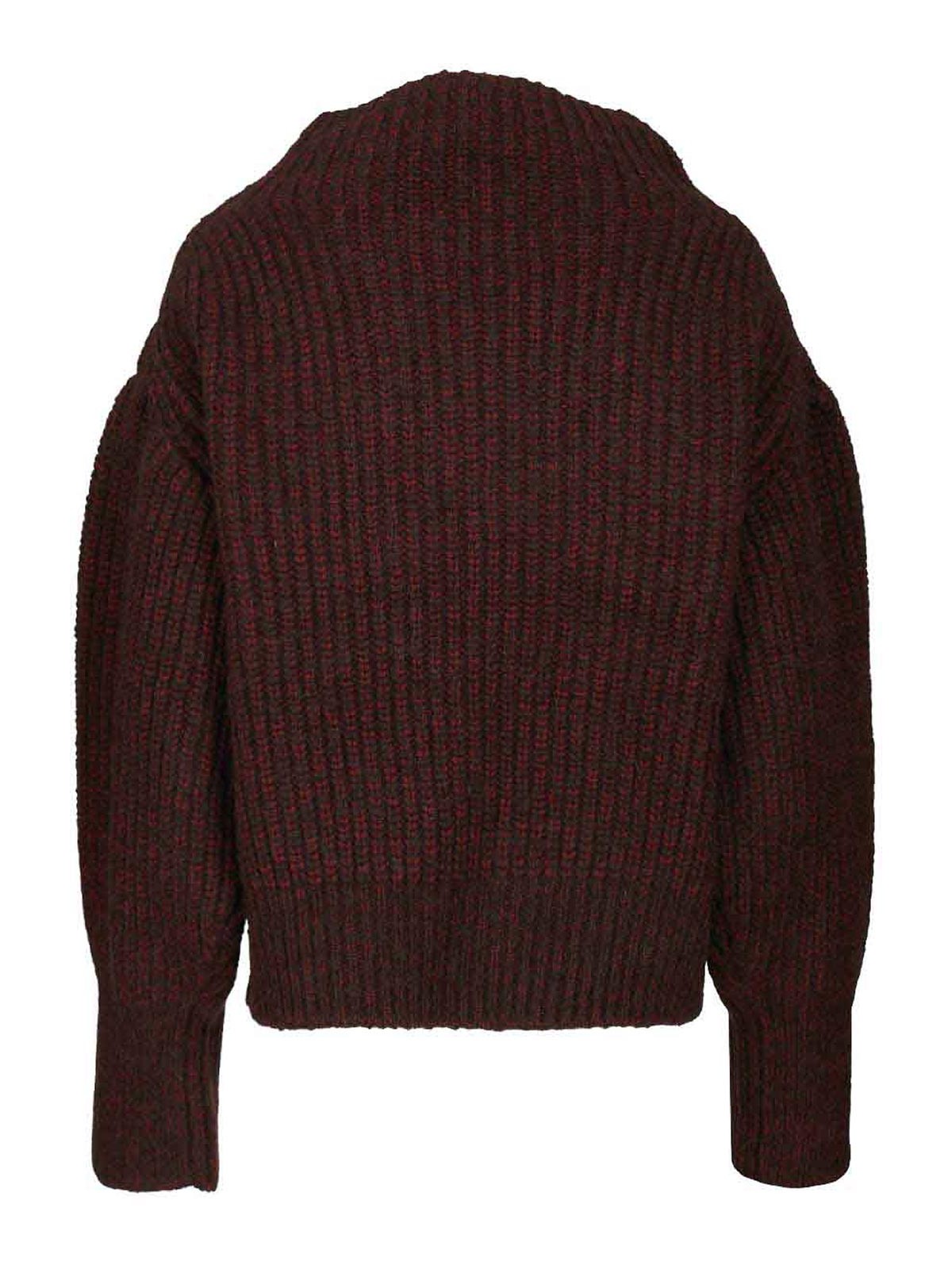 Burgundy Oversized Wool Sweater 252011229272535E15 (Dries Van Noten / ニット・セーター・カーディガン ) | Dries Van Noten (ドリスヴァンノッテン)(1)